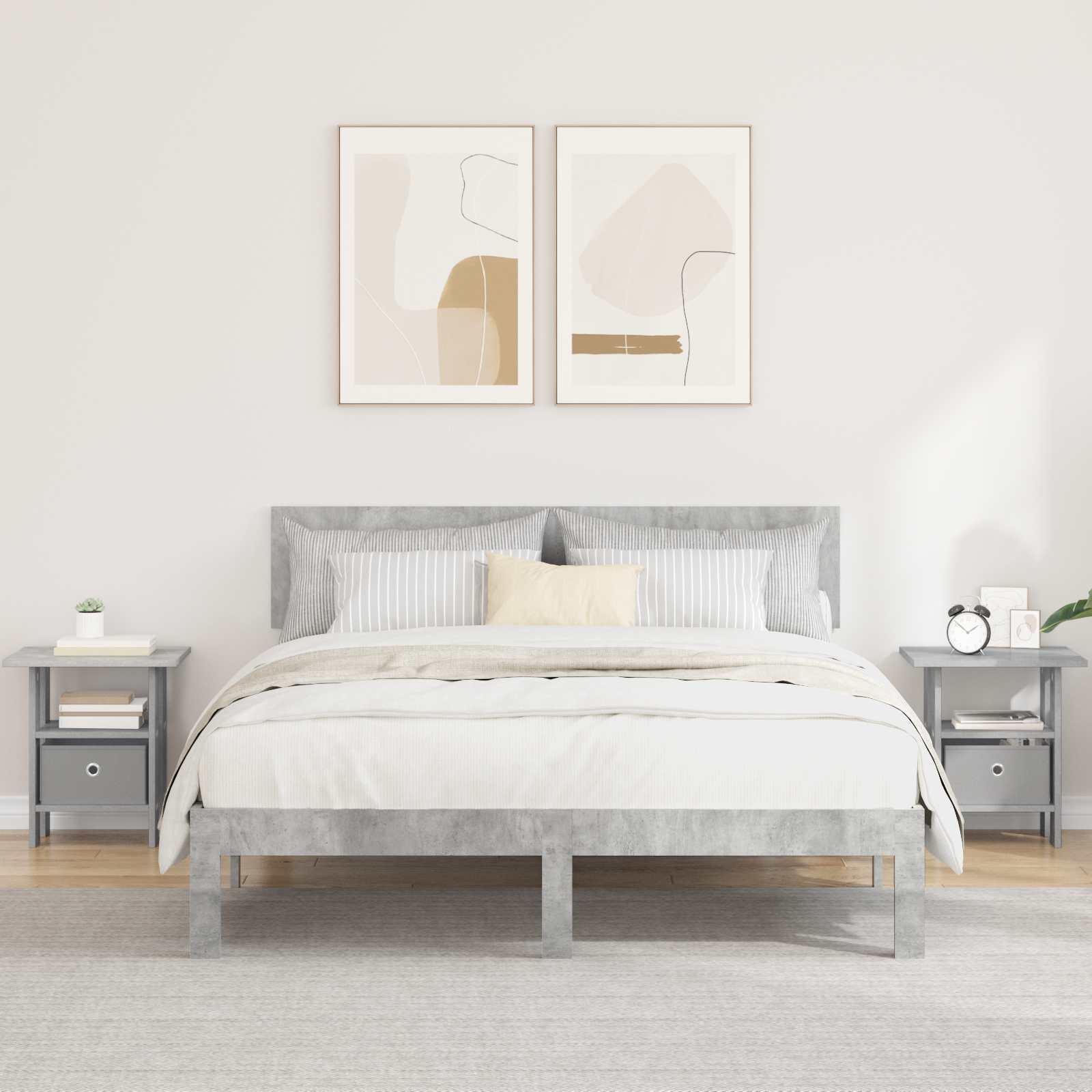 Noćni ormarić s ladicama 2 pcs Betonski sivi 41 x 40 x 45 cm