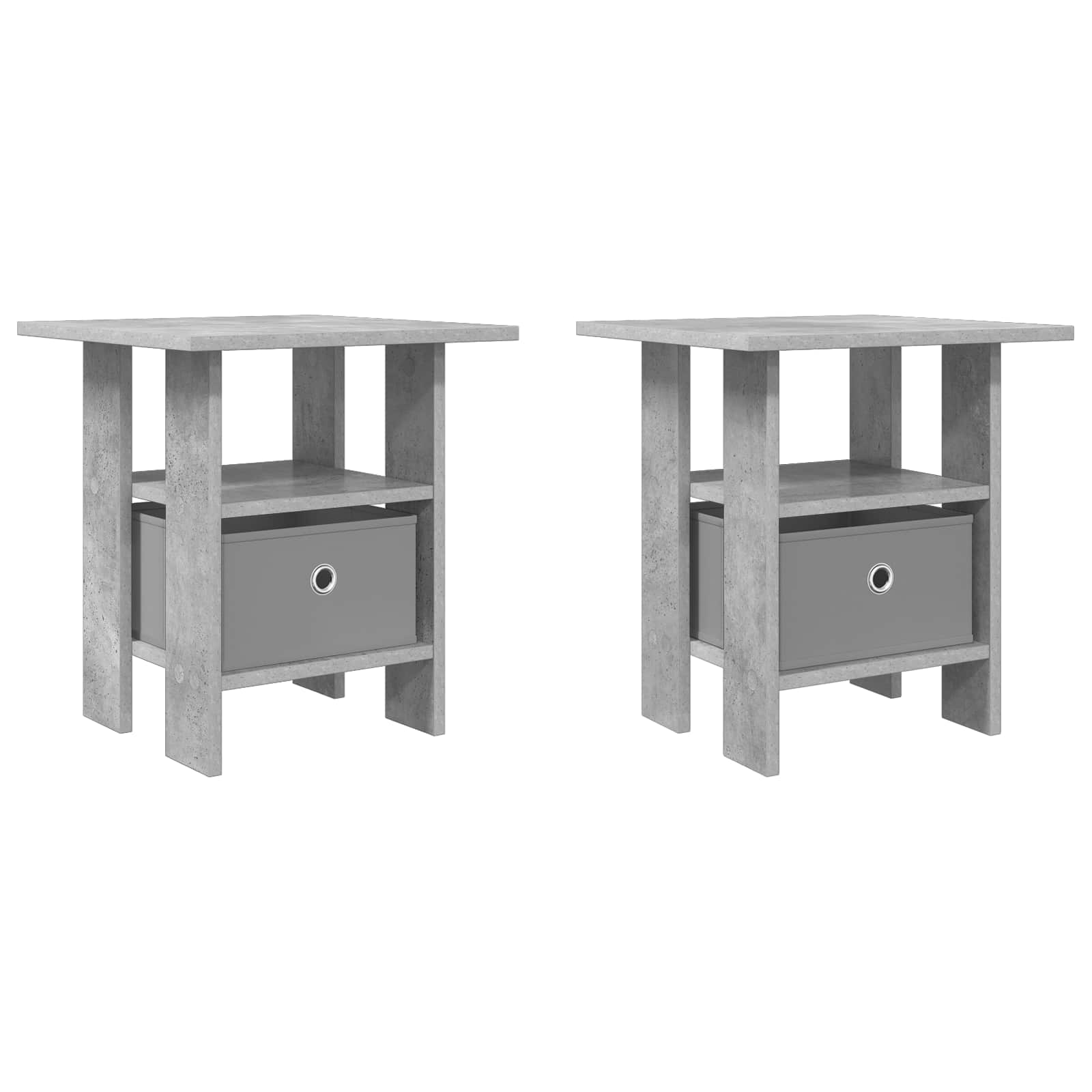 Noćni ormarić s ladicama 2 pcs Betonski sivi 41 x 40 x 45 cm