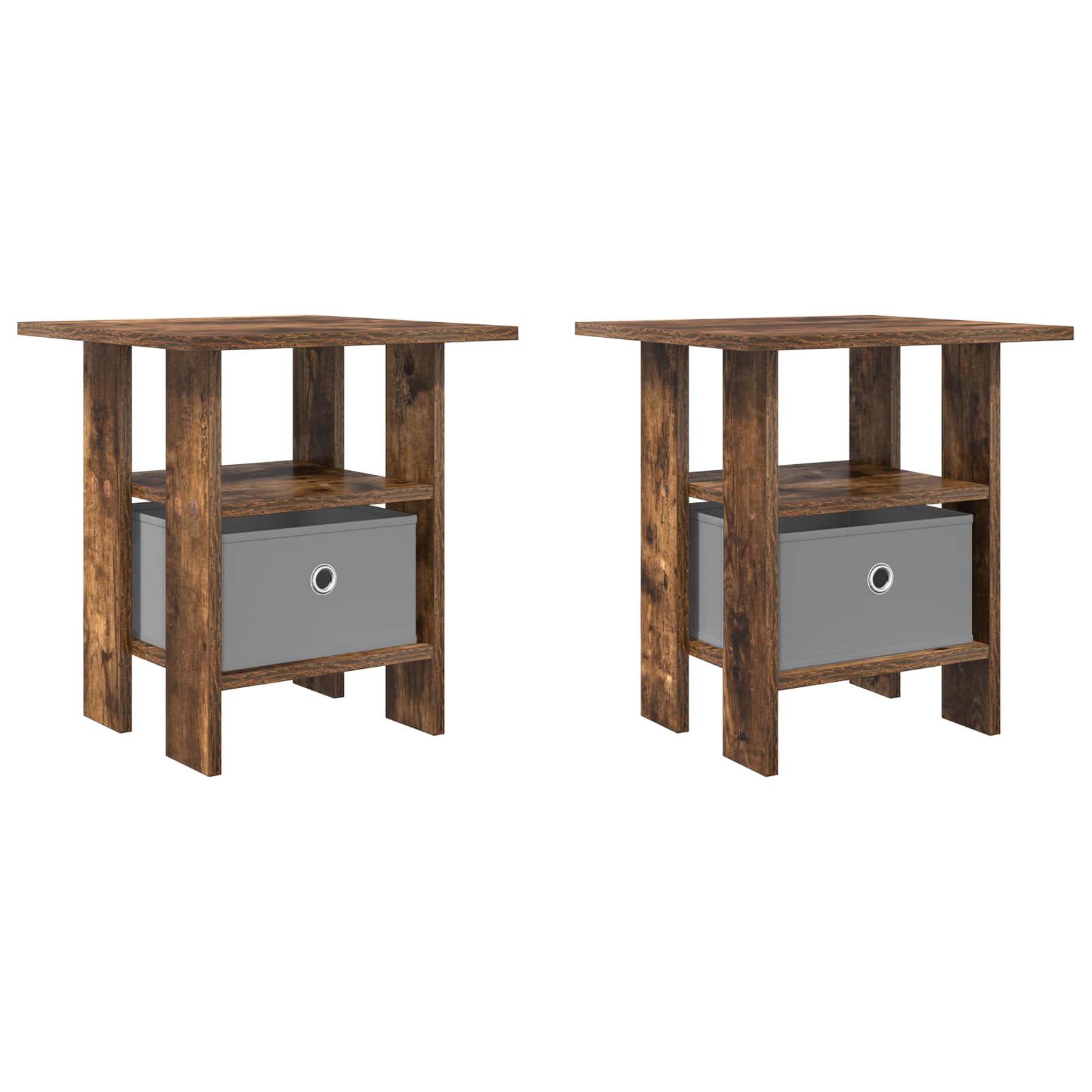 Noćni ormarić s ladicama 2 pcs Dimljeni hrast 41 x 40 x 45 cm