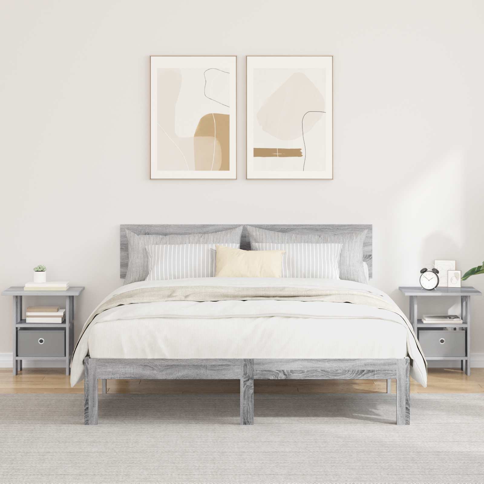 Noćni ormarić s ladicama 2 pcs Siva Sonoma 41 x 40 x 45 cm
