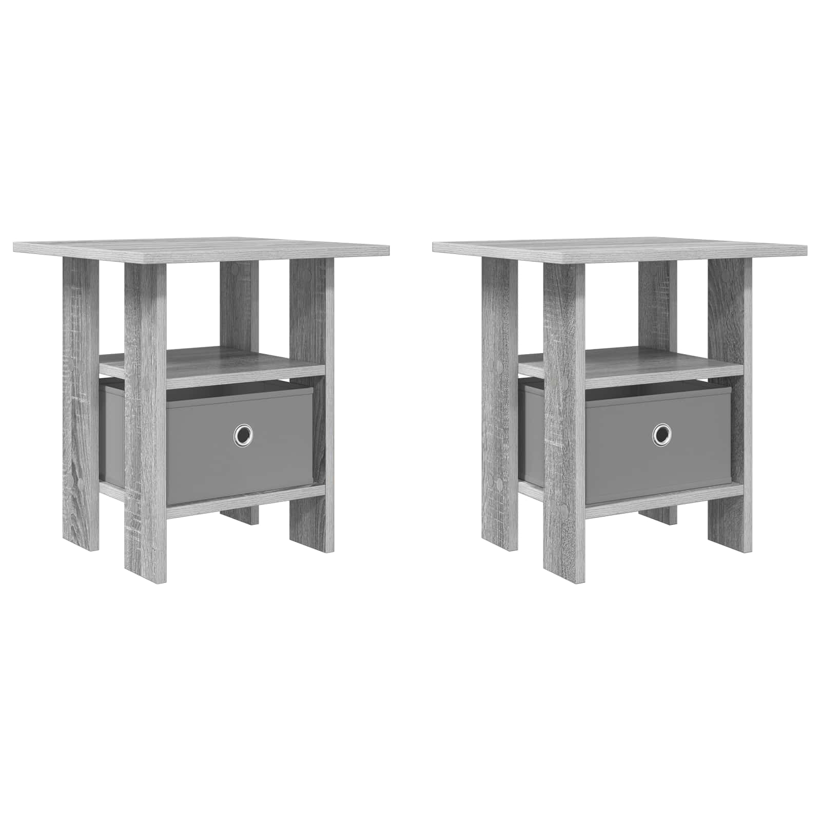 Noćni ormarić s ladicama 2 pcs Siva Sonoma 41 x 40 x 45 cm