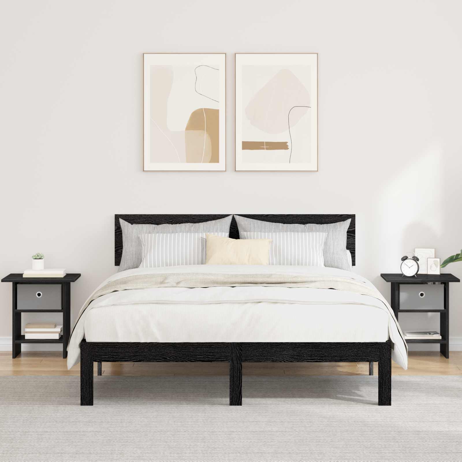 Noćni ormarić s ladicama 2 pcs Crni hrast 41 x 40 x 45 cm