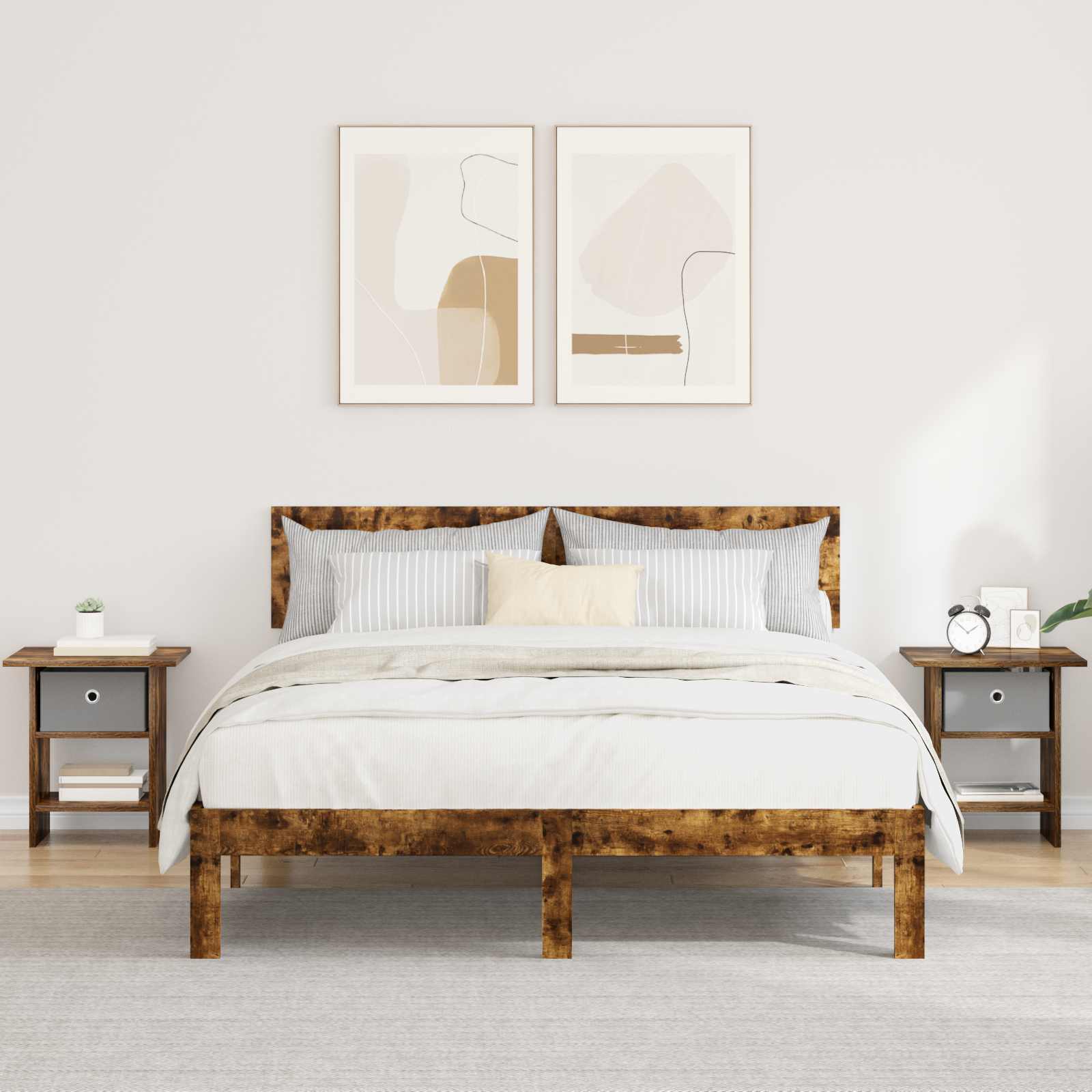 Noćni ormarić s ladicama 2 pcs Dimljeni hrast 41 x 40 x 45 cm