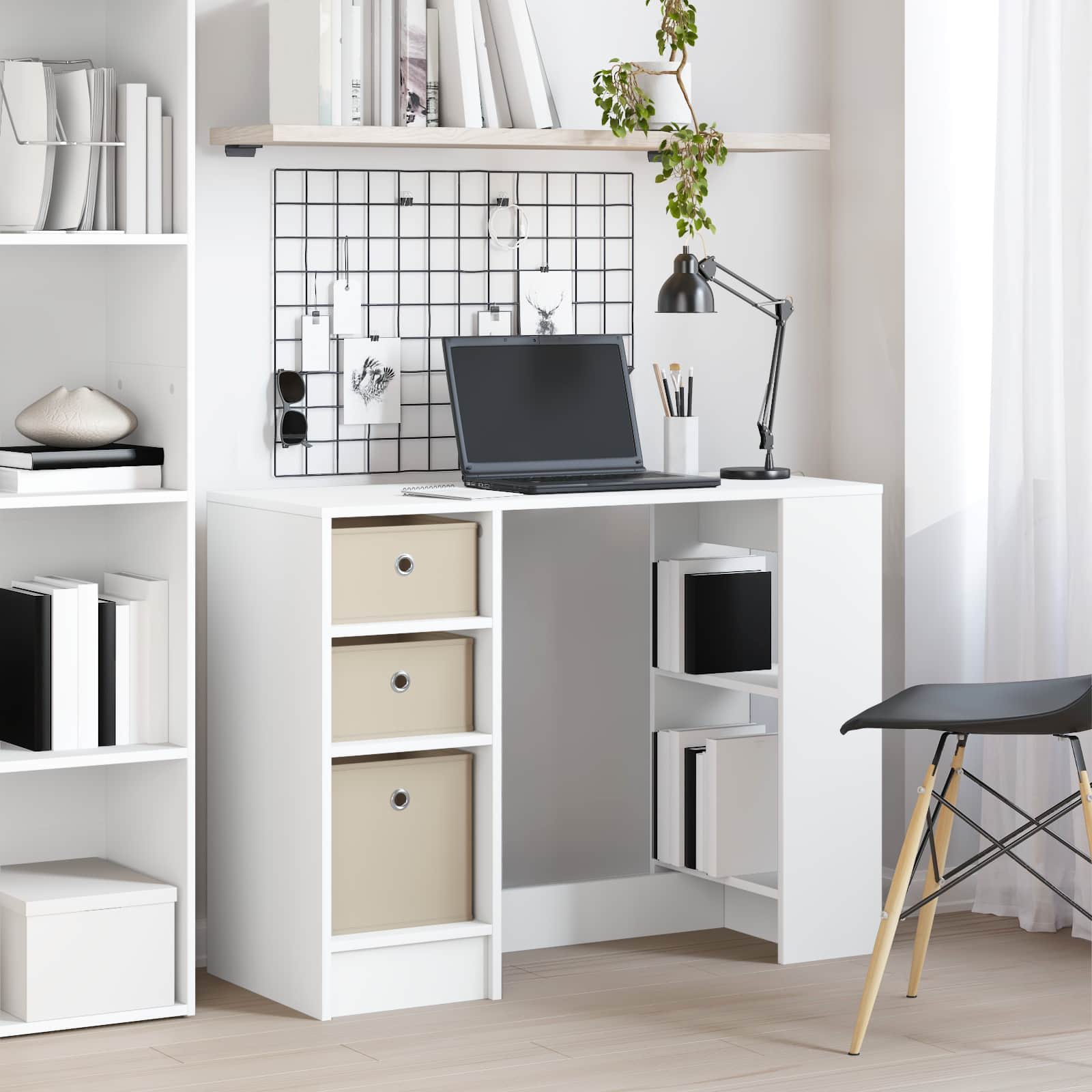 Stol s ladicama Bijelo 100 x 40 x 75 cm Konstruirano drvo