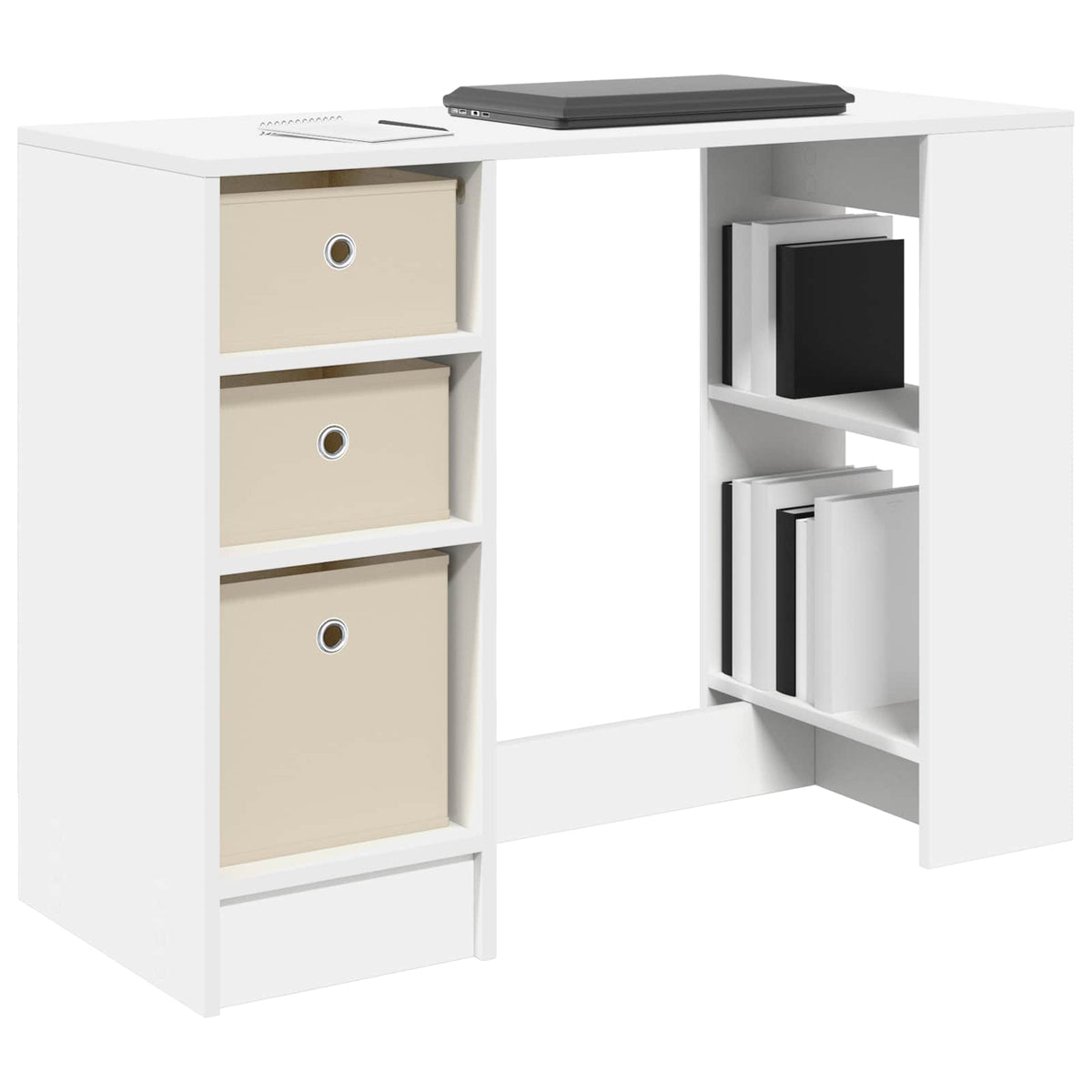 Stol s ladicama Bijelo 100 x 40 x 75 cm Konstruirano drvo
