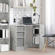 Stol s policom Betonski sivi 100 x 40 x 75 cm Konstruirano drvo
