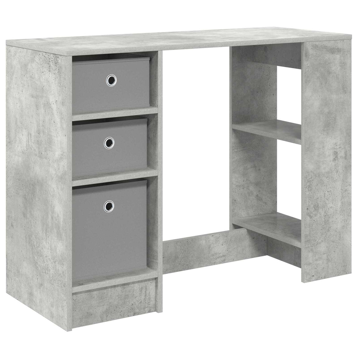Stol s policom Betonski sivi 100 x 40 x 75 cm Konstruirano drvo