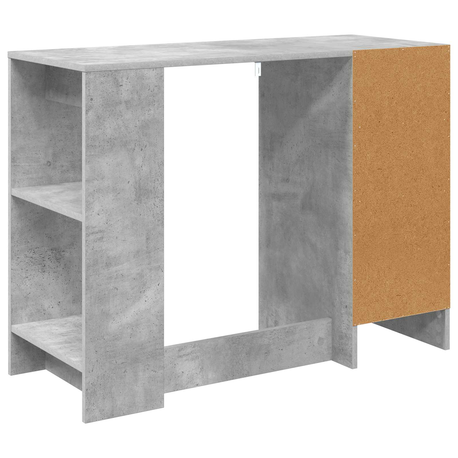 Stol s policom Betonski sivi 100 x 40 x 75 cm Konstruirano drvo
