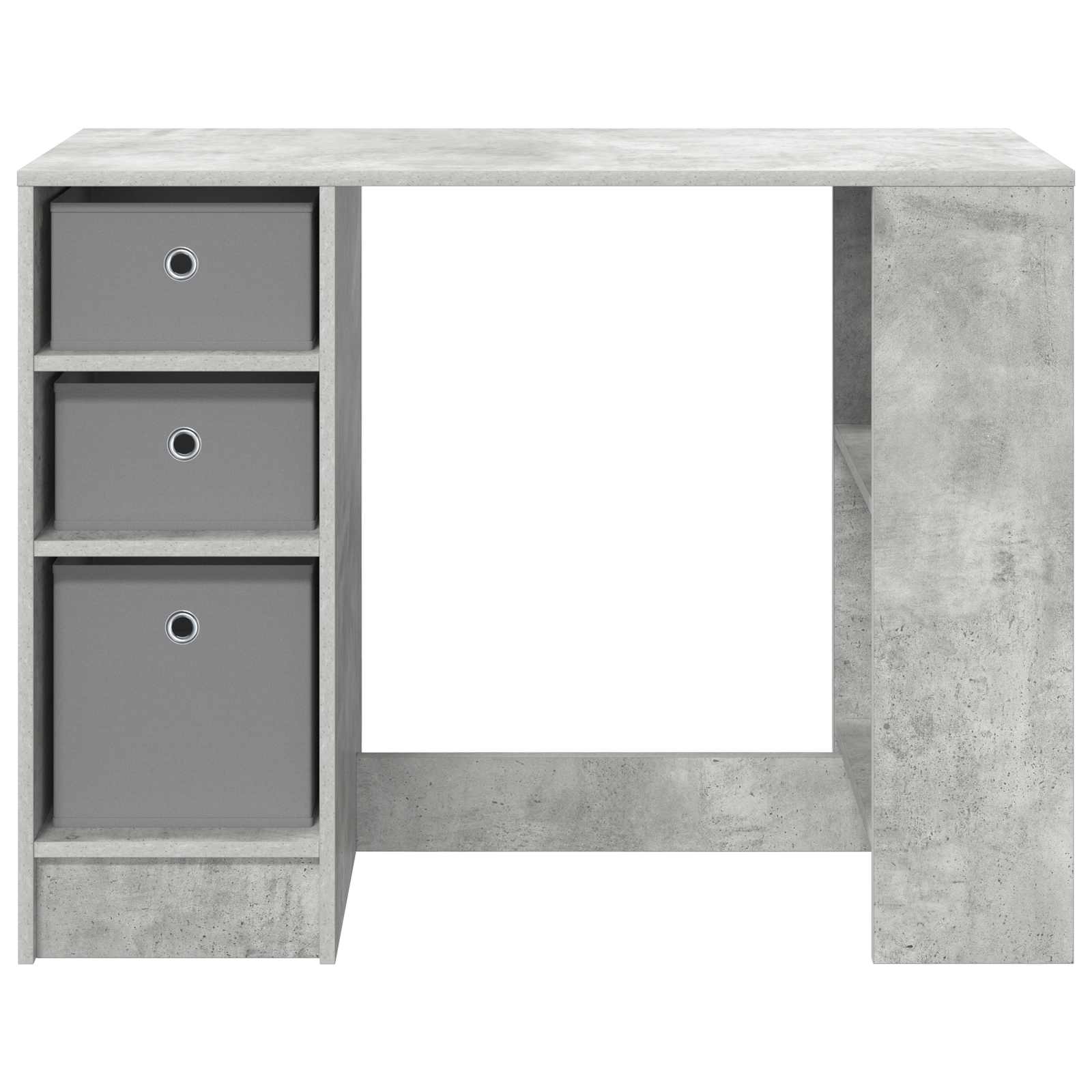 Stol s policom Betonski sivi 100 x 40 x 75 cm Konstruirano drvo