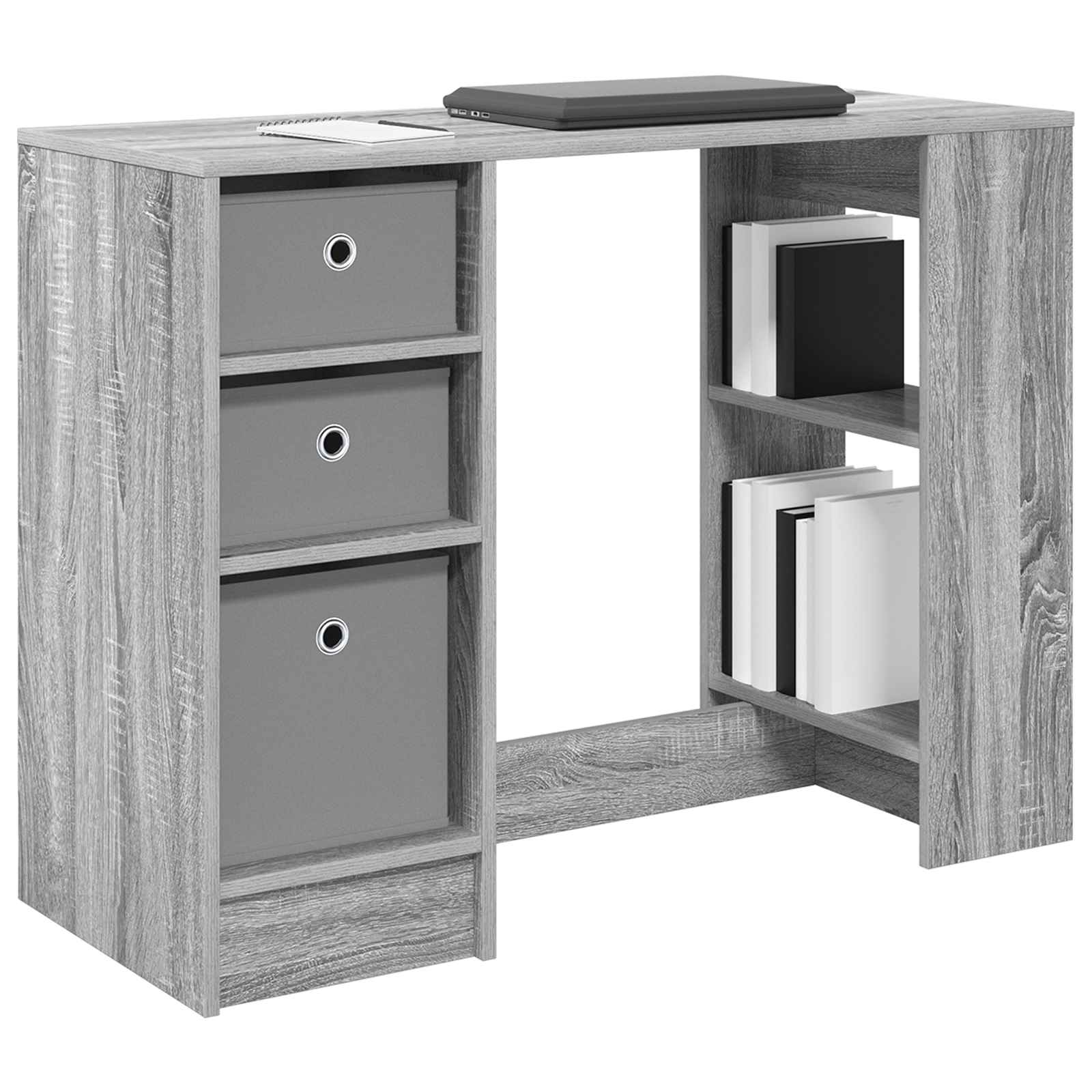 Stol s ladicama Siva Sonoma 100 x 40 x 75 cm Konstruirano drvo