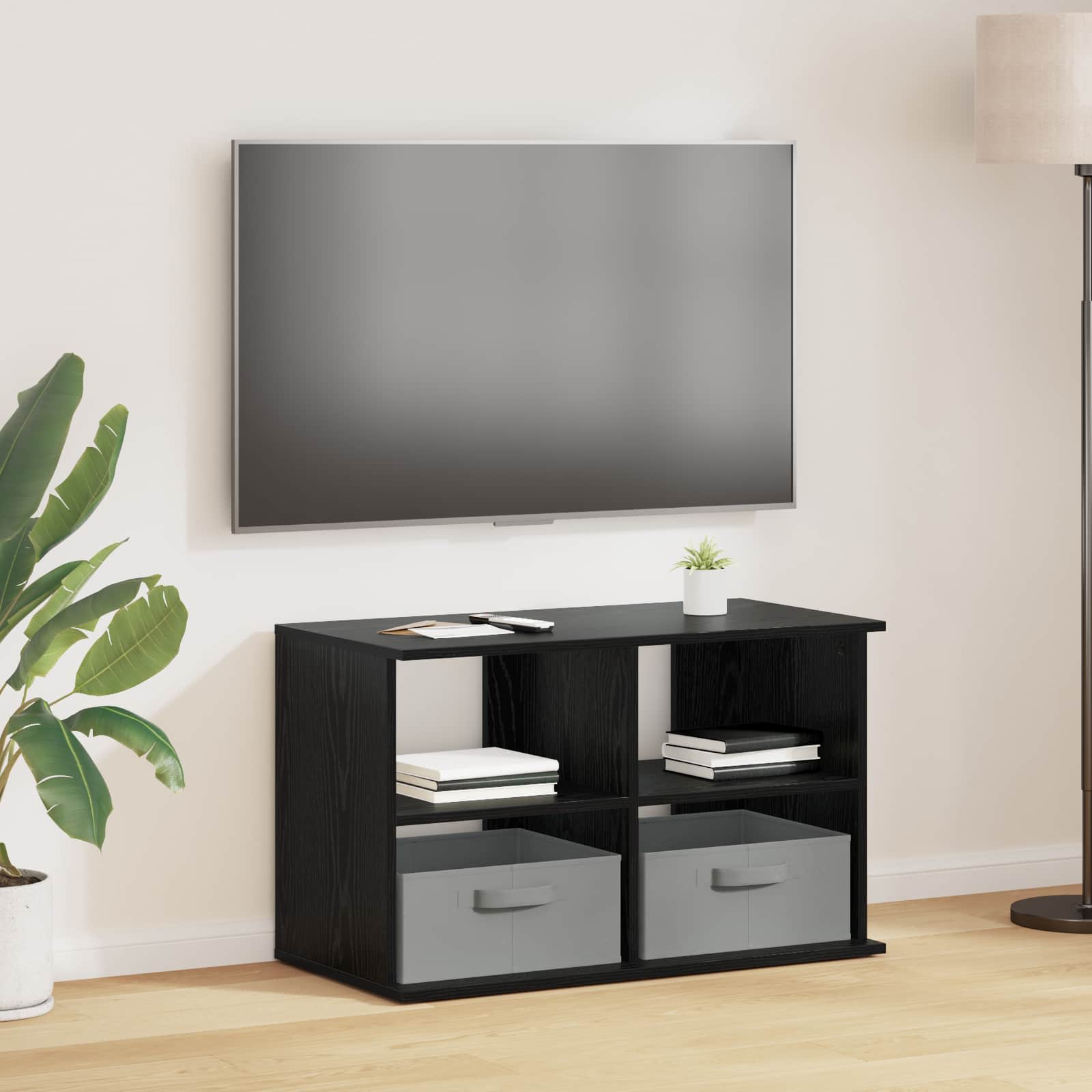 Stalak za TV s ladicama Crni hrast 79 x 40 x 48 cm