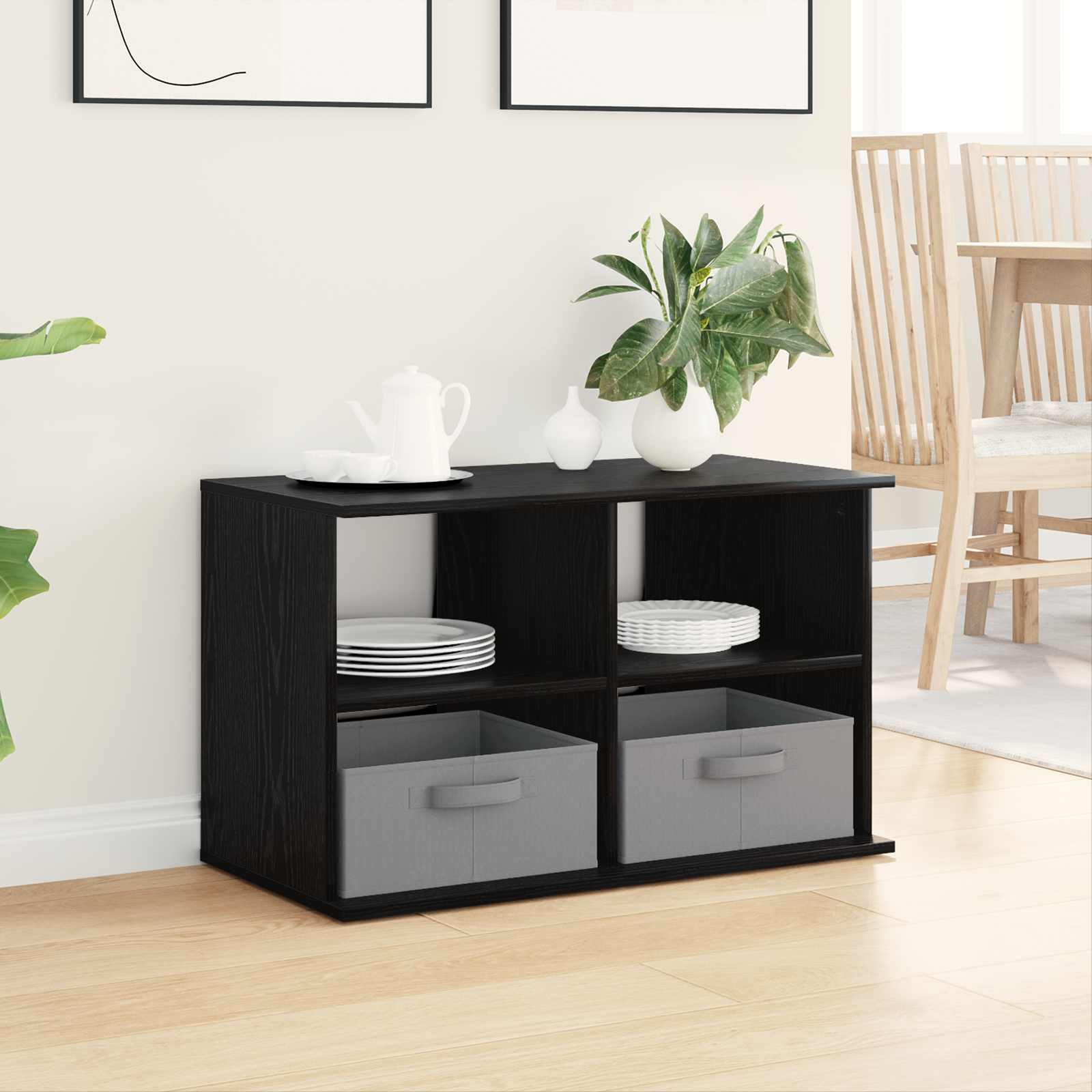 Stalak za TV s ladicama Crni hrast 79 x 40 x 48 cm