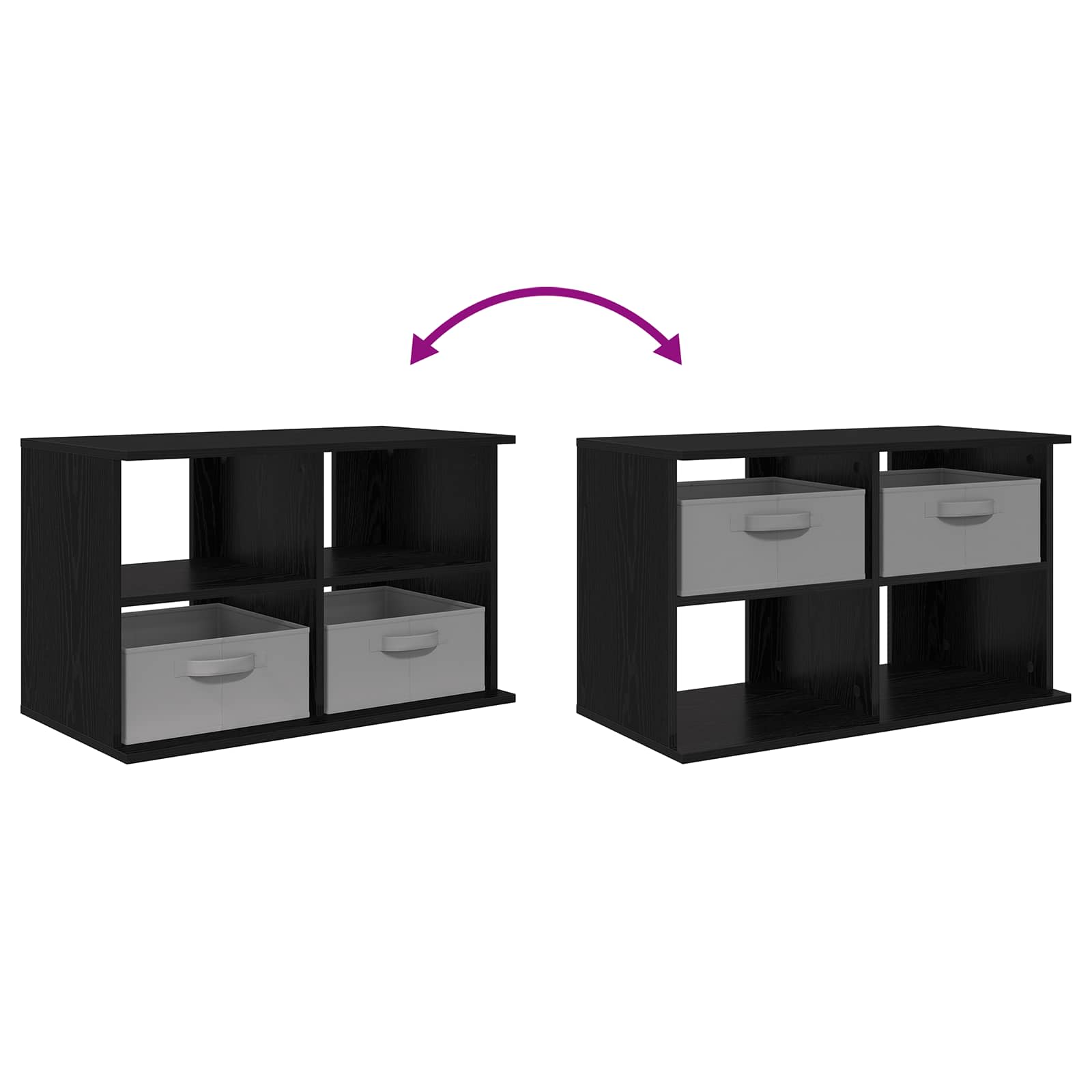 Stalak za TV s ladicama Crni hrast 79 x 40 x 48 cm