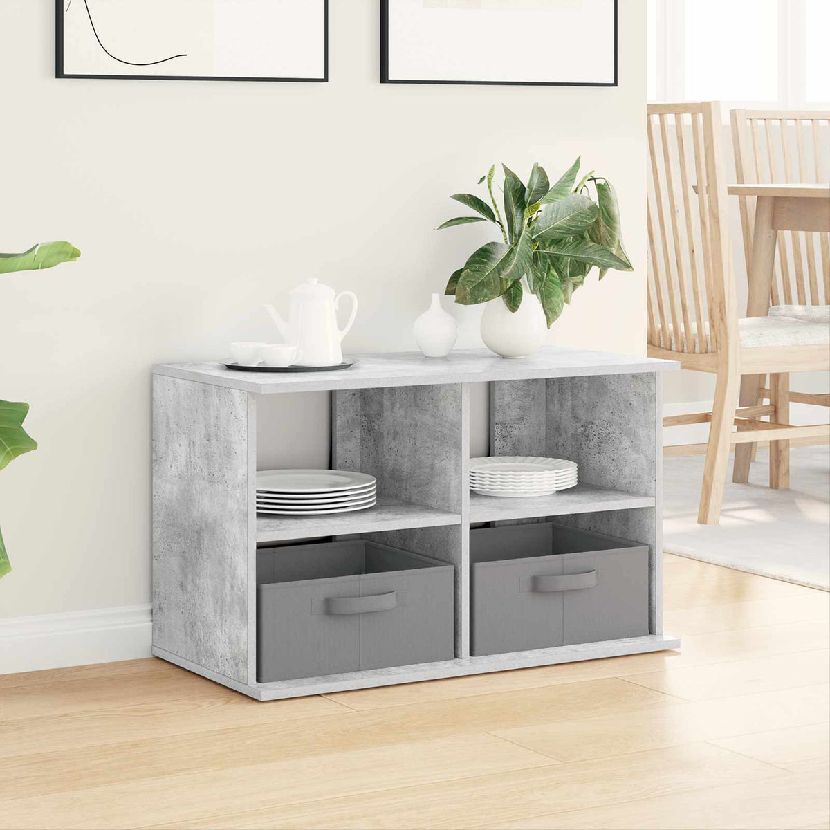 Stalak za TV s ladicama Betonski sivi 79 x 40 x 48 cm