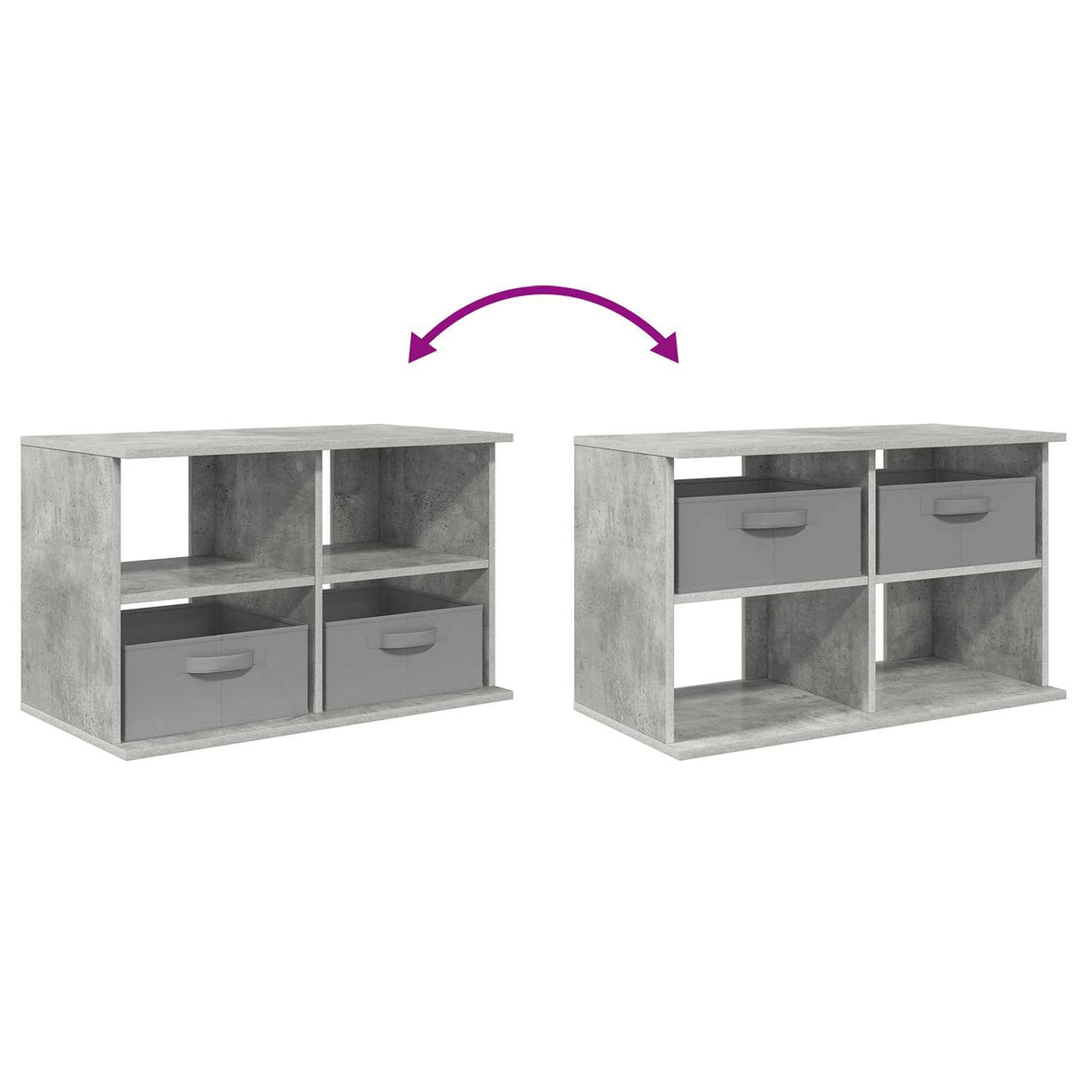 Stalak za TV s ladicama Betonski sivi 79 x 40 x 48 cm