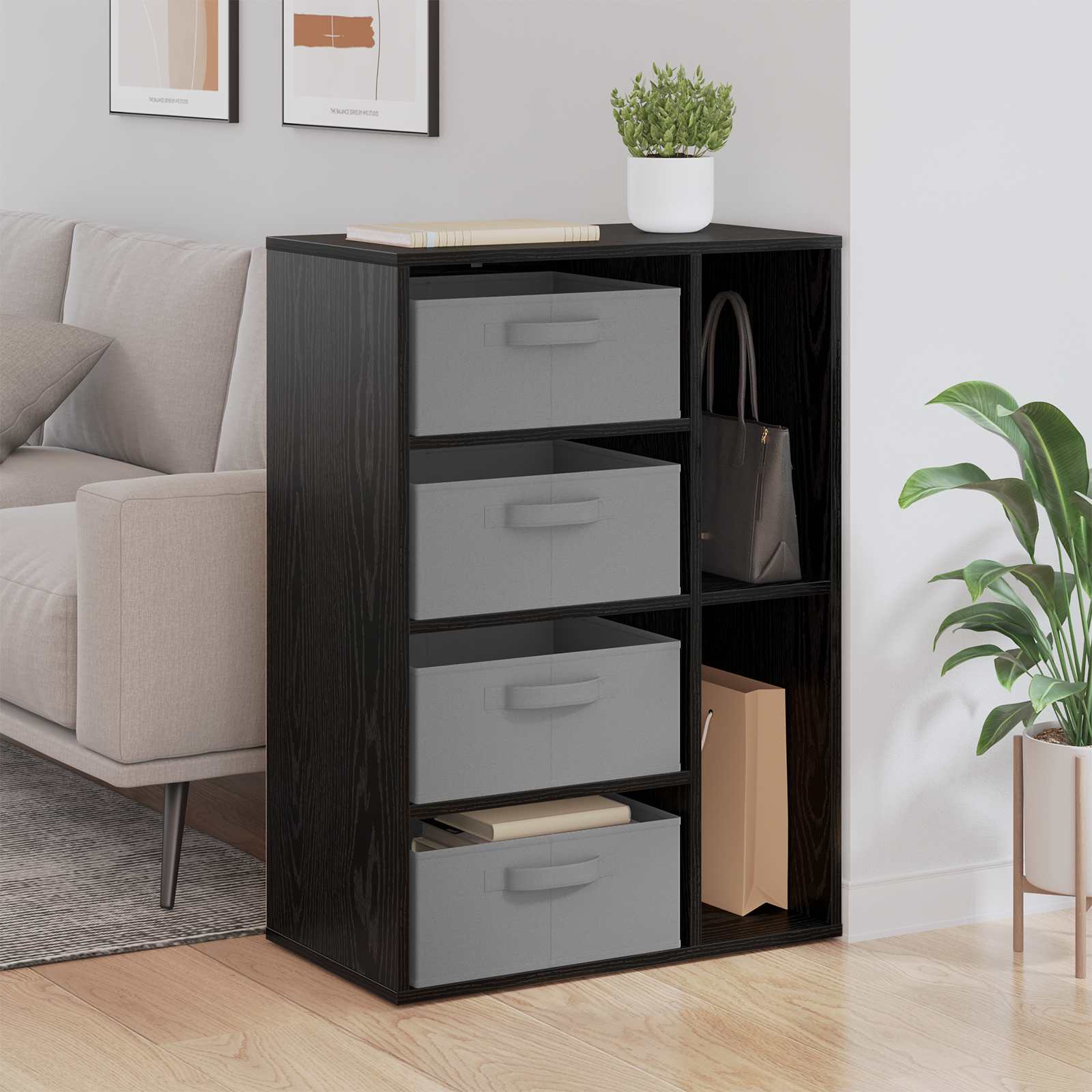 Kreveta s ladicama Crni hrast 60 x 33,5 x 84 cm