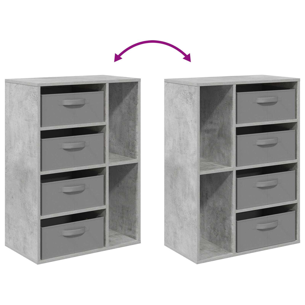 Kreveta s ladicama Betonski sivi 60 x 33,5 x 84 cm