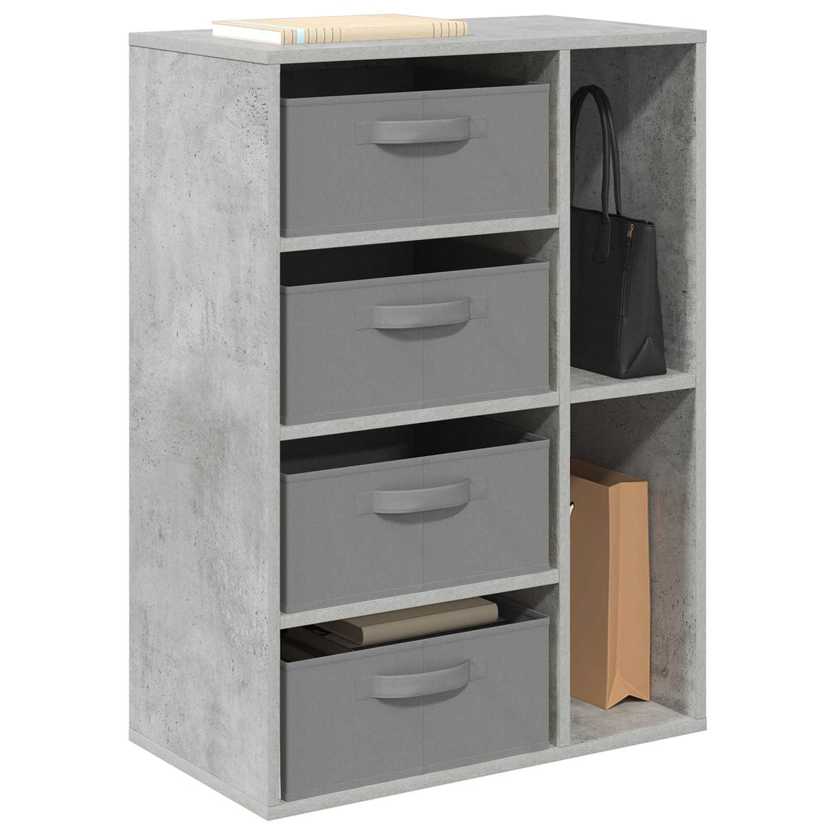 Kreveta s ladicama Betonski sivi 60 x 33,5 x 84 cm