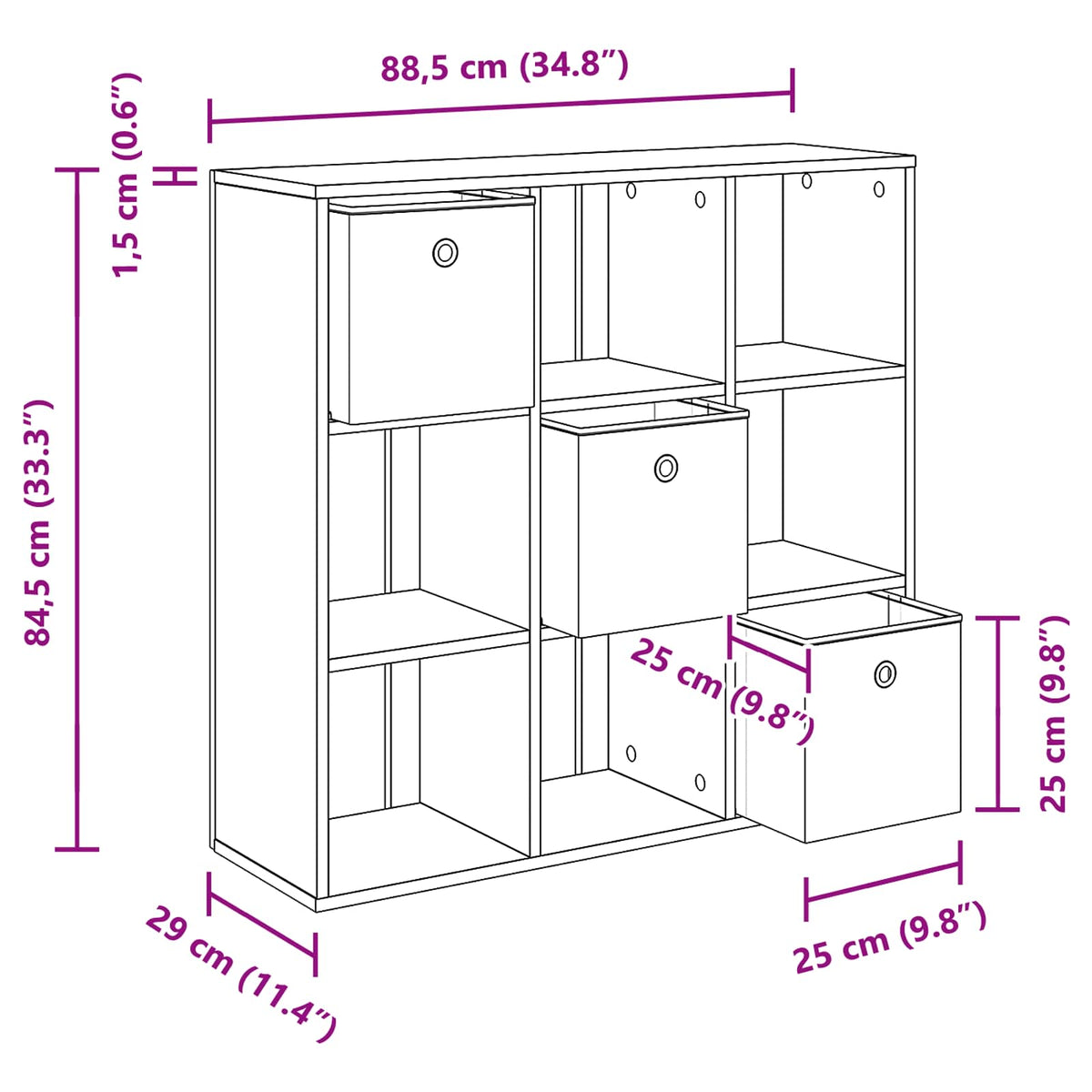 Kreveta s ladicama Dimljeni hrast 88,5 x 29 x 84,5 cm