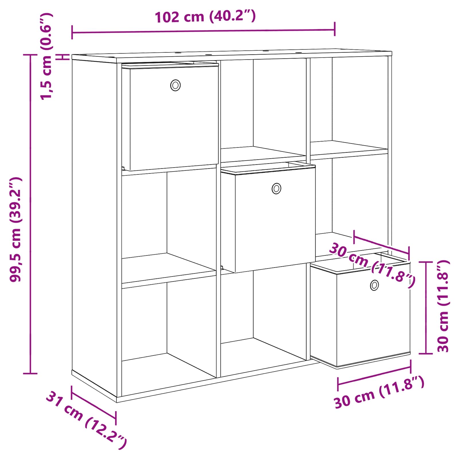 Kreveta s ladicama Sonoma hrast 102 x 31 x 99,5 cm