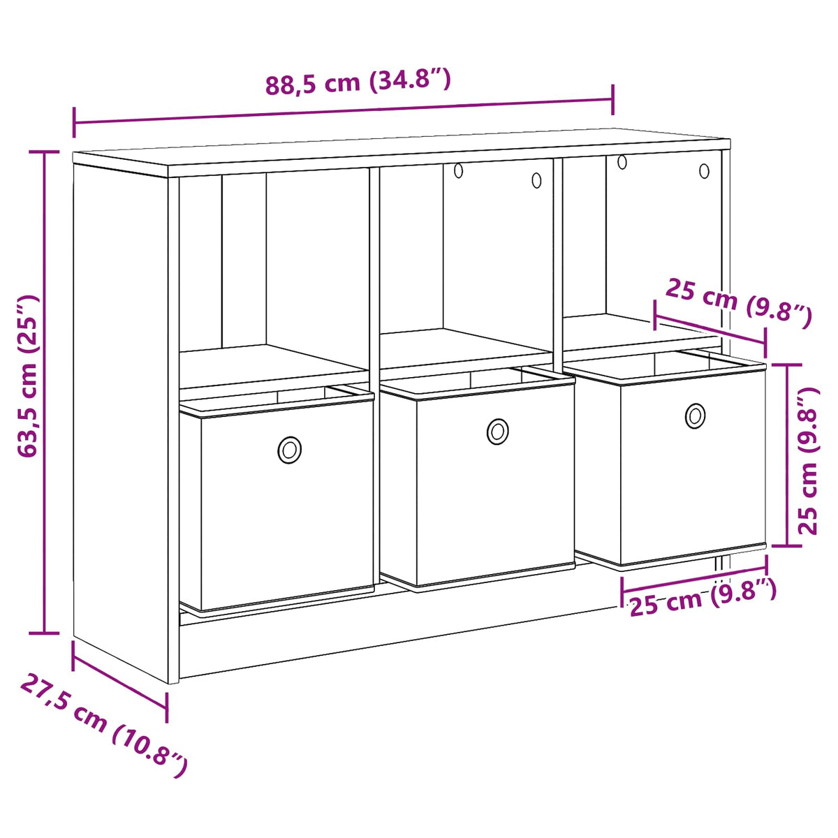 Kreveta s ladicama Sonoma hrast 88,5 x 27,5 x 63,5 cm
