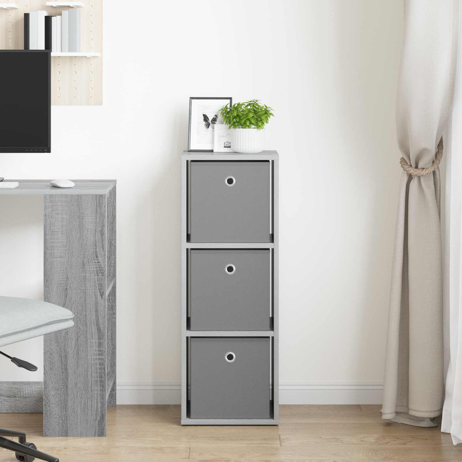 Kreveta s ladicama Betonski sivi 30,5 x 27 x 84,5 cm