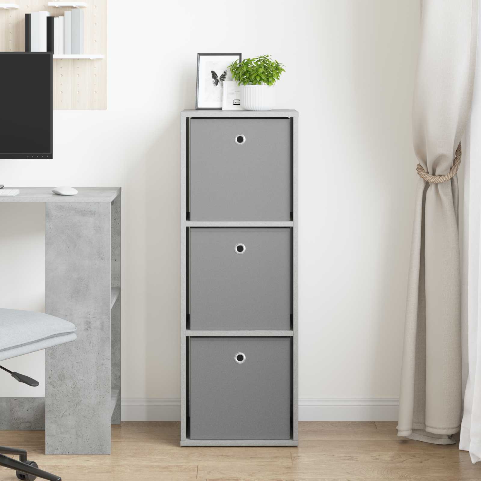 Kreveta s ladicama Betonski sivi 35 x 32 x 99,5 cm