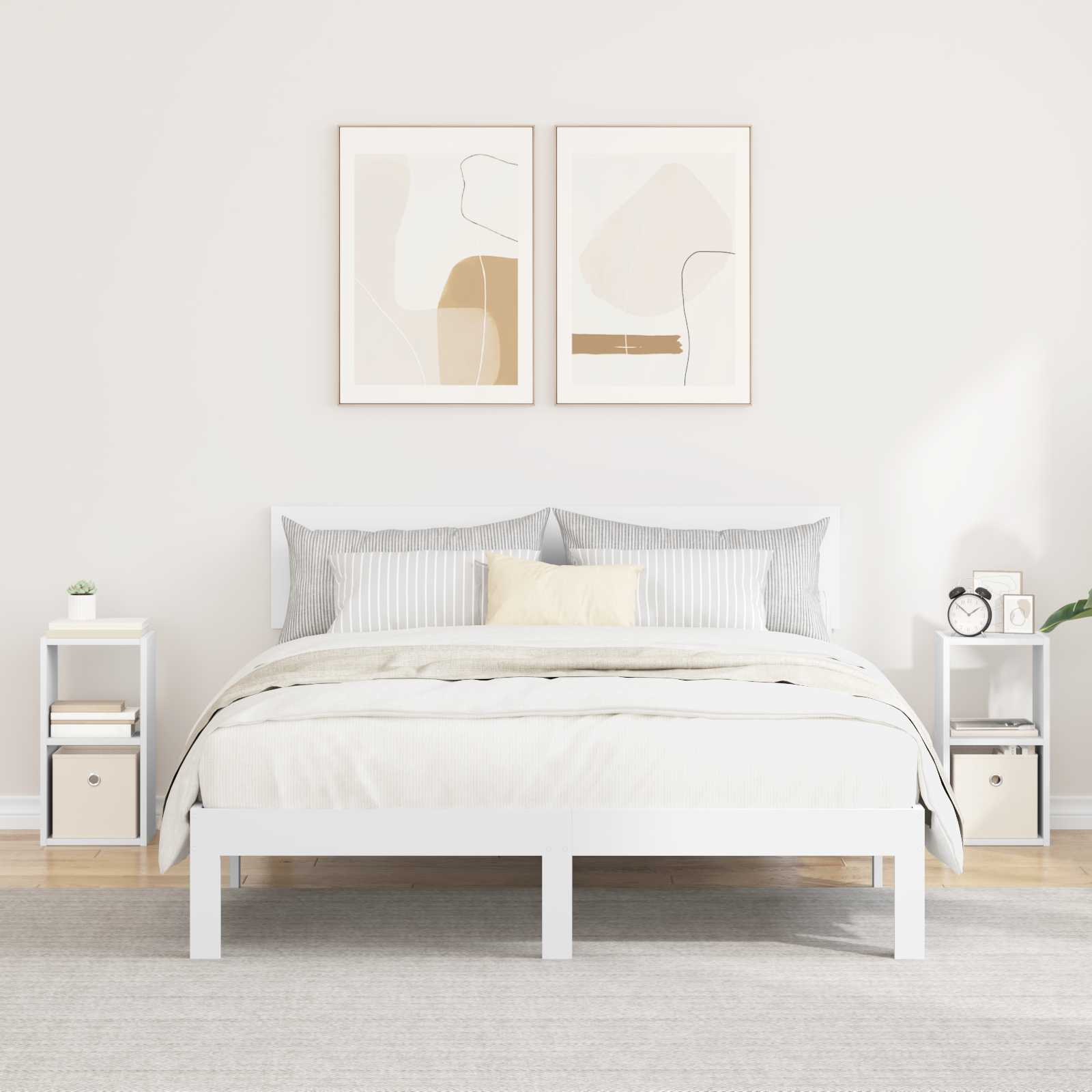 Noćni ormarić s ladicama 2 pcs Bijelo 25,5 x 22 x 49,5 cm