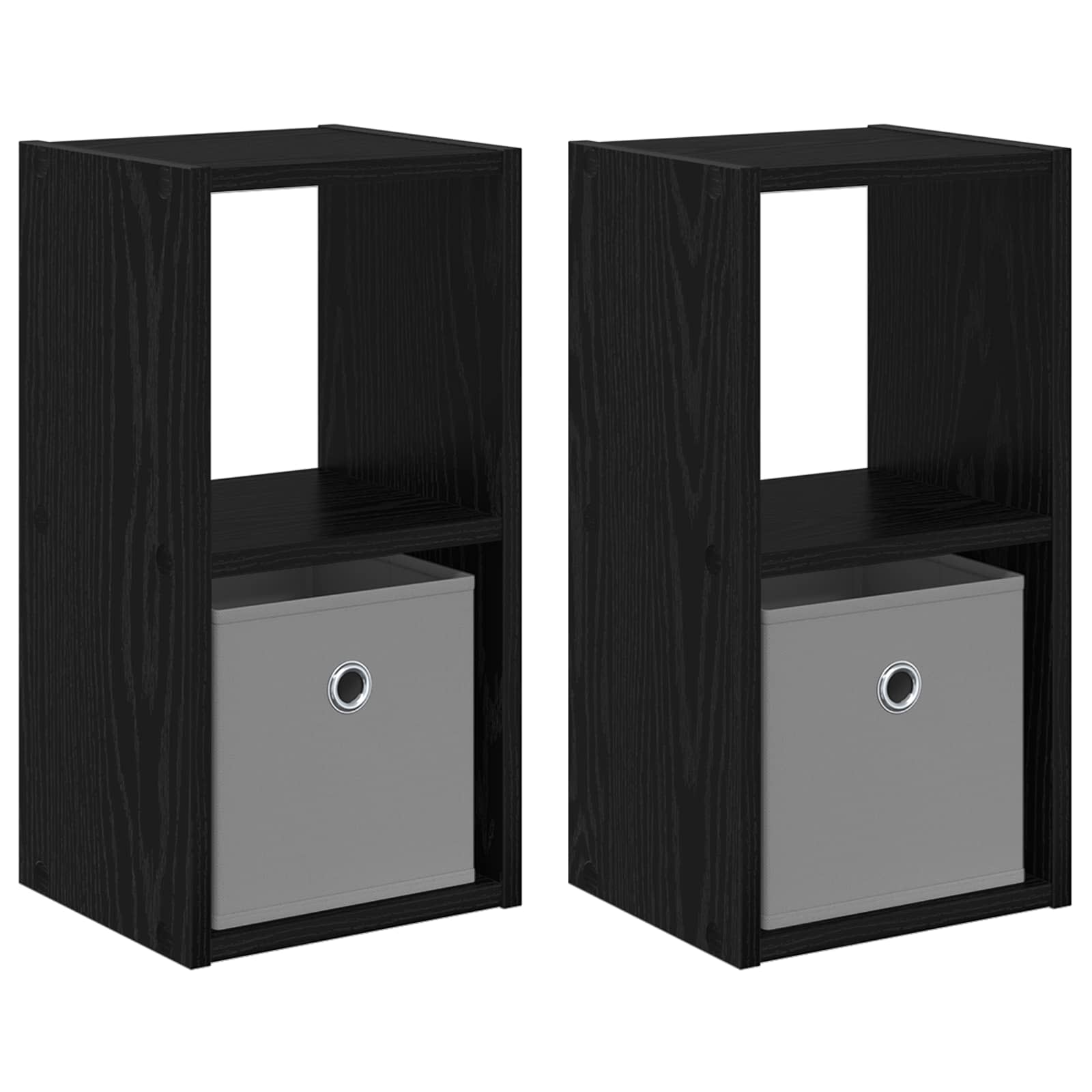 Noćni ormarić s ladicama 2 pcs Crni hrast 25,5 x 22 x 49,5 cm