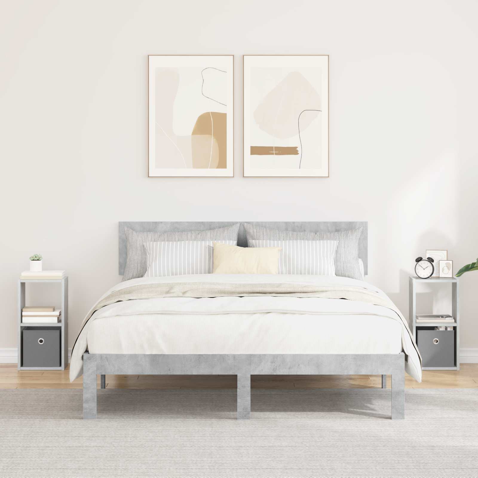 Noćni ormarić 2 pcs Betonski sivi 25,5 x 22 x 49,5 cm