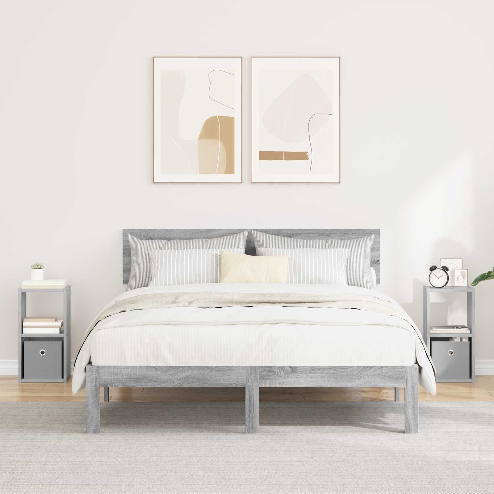Noćni ormarić s ladicama 2 pcs Siva Sonoma 25,5 x 22 x 49,5 cm