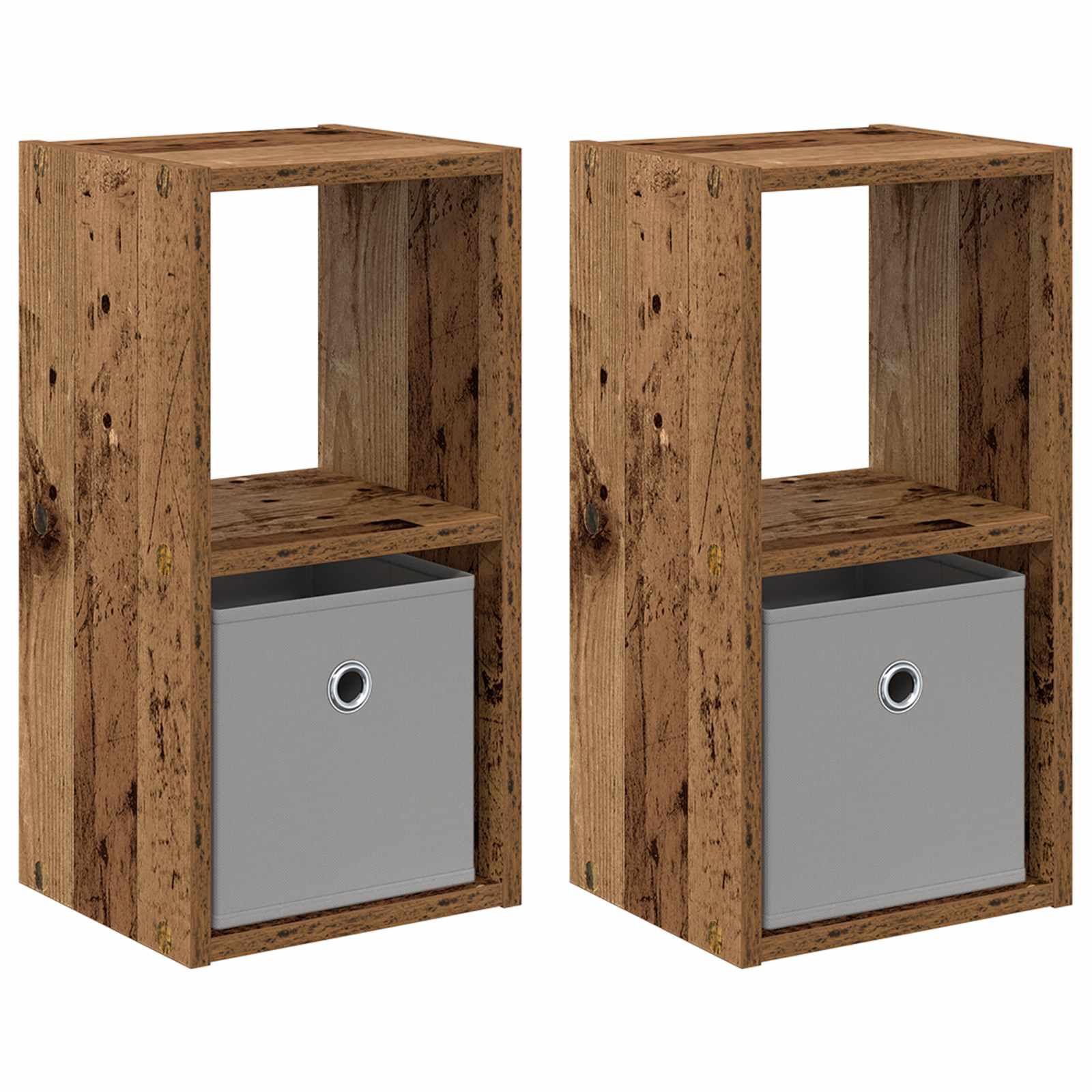 Noćni ormarić s ladicama 2 pcs Staro drvo 25,5 x 22 x 49,5 cm