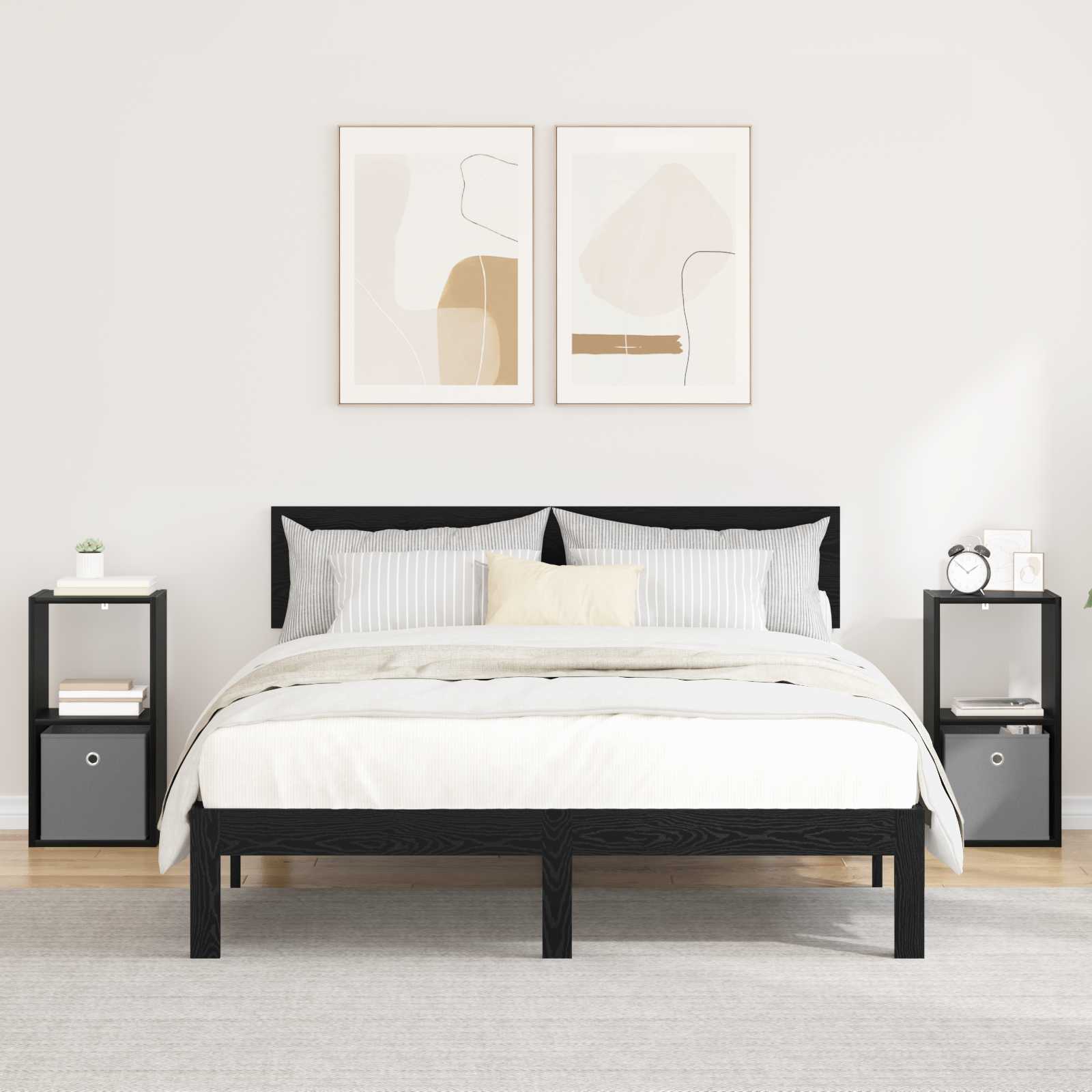 Noćni ormarić s ladicama 2 pcs Crni hrast 30,5 x 27 x 59,5 cm
