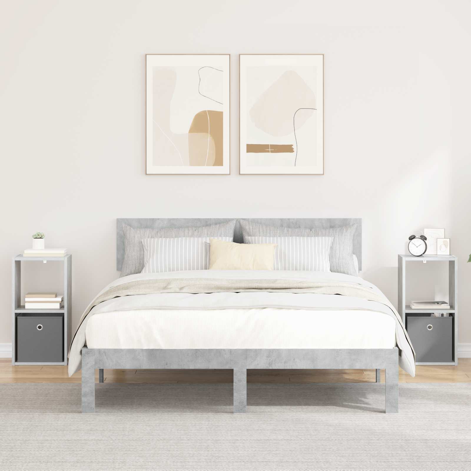Noćni ormarić 2 pcs Betonski sivi 30,5 x 27 x 59,5 cm