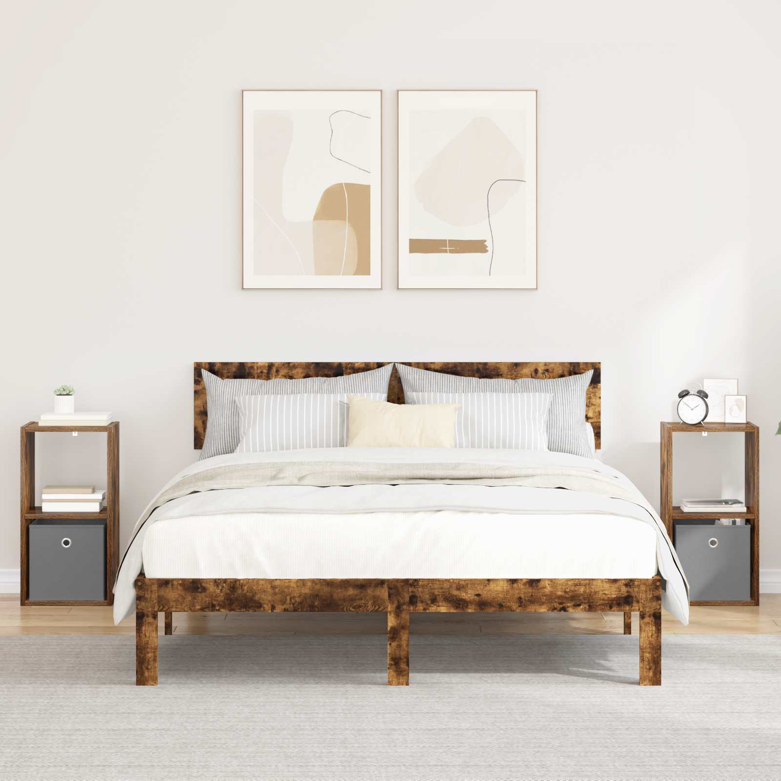 Noćni ormarić 2 pcs Dimljeni hrast 30,5 x 27 x 59,5 cm