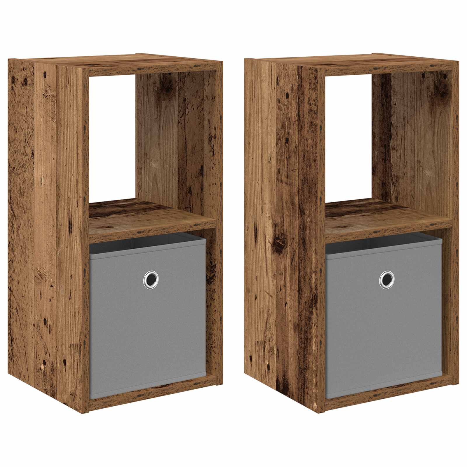 Noćni ormarić s ladicama 2 pcs Staro drvo 30,5 x 27 x 59,5 cm