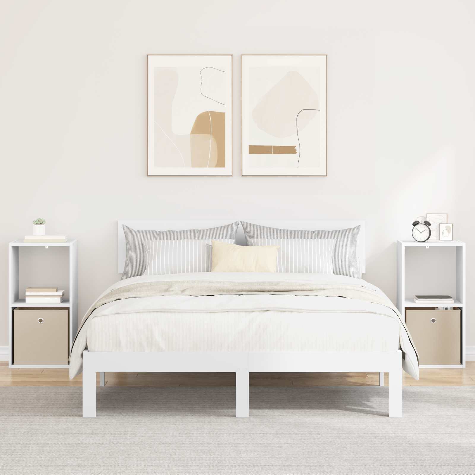 Noćni ormarić 2 pcs Bijelo 35 x 32 x 68,5 cm Konstruirano drvo