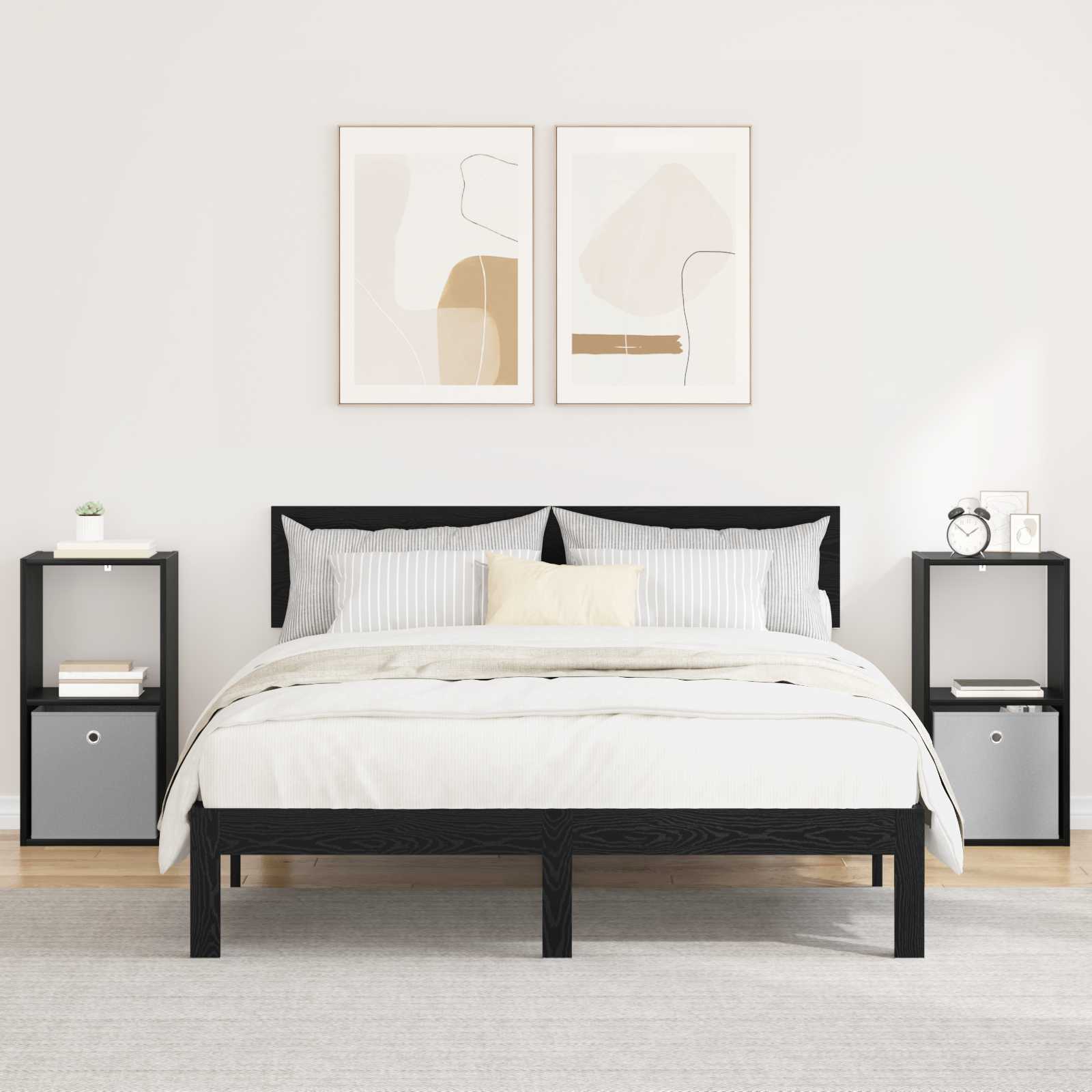 Noćni ormarić s ladicama 2 pcs Crni hrast 35 x 32 x 68,5 cm