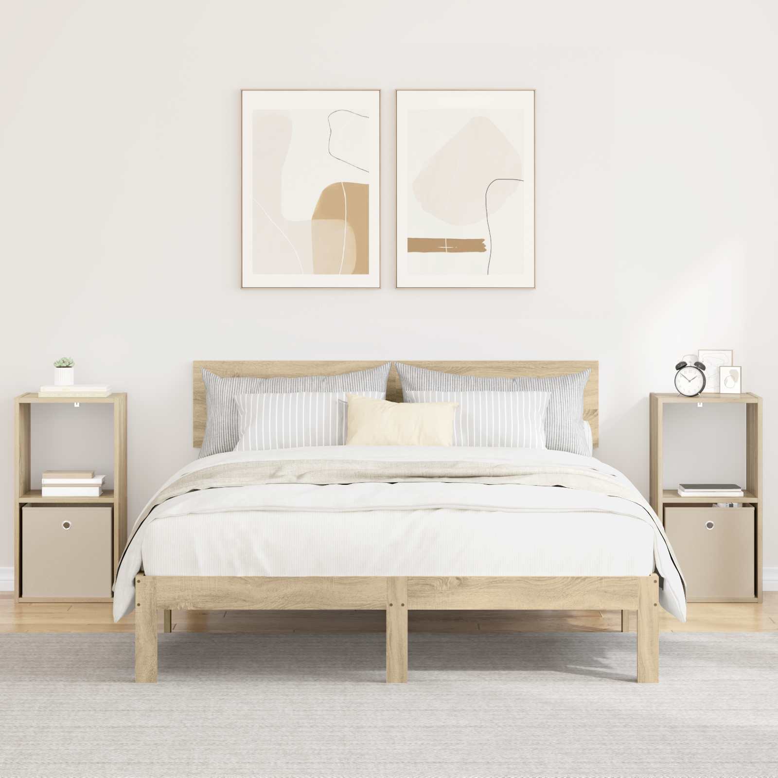 Noćni ormarić s ladicama 2 pcs Sonoma hrast 35 x 32 x 68,5 cm