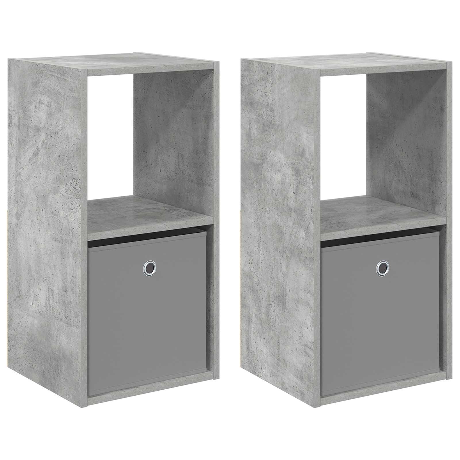 Noćni ormarić s ladicama 2 pcs Betonski sivi 35 x 32 x 68,5 cm