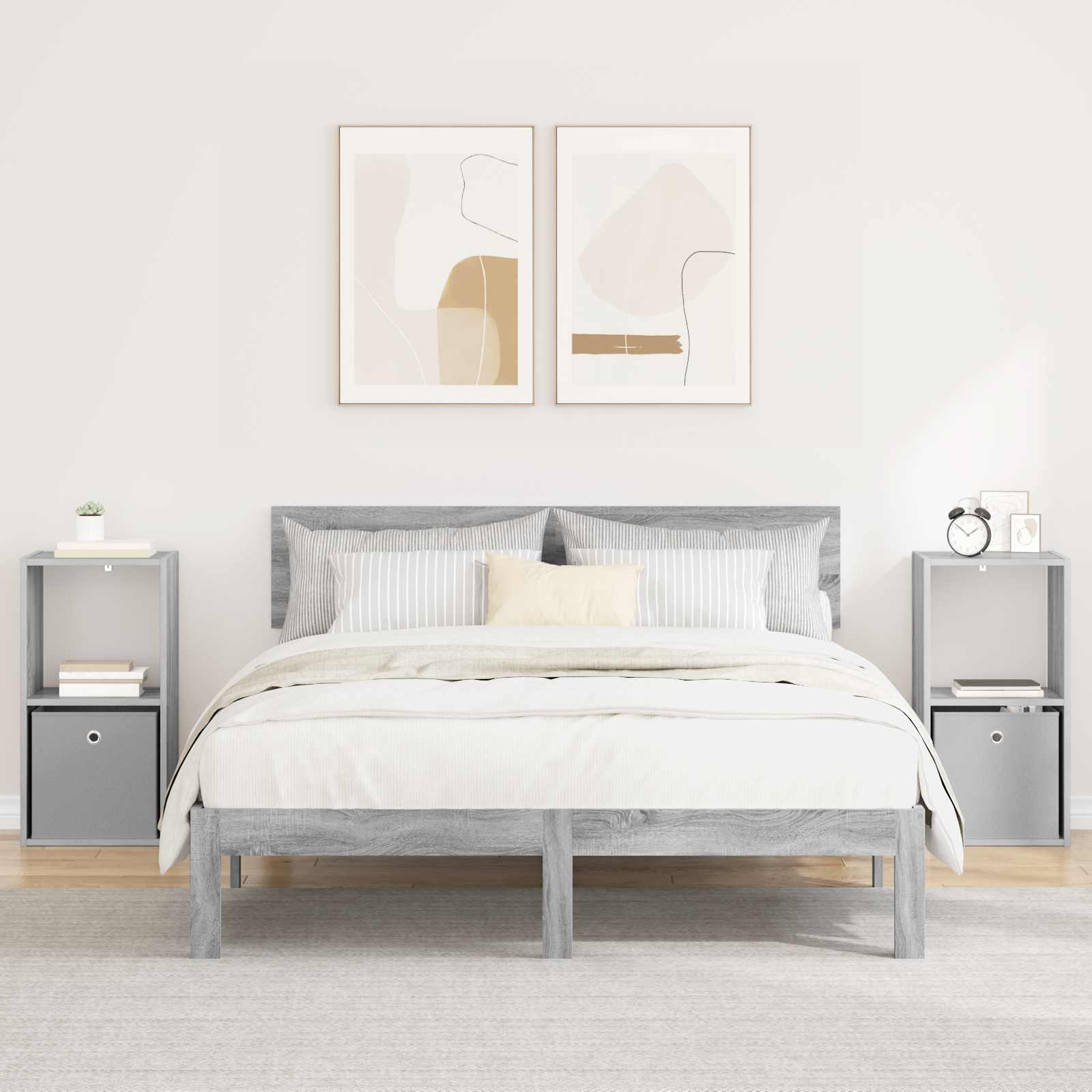 Noćni ormarić 2 pcs Siva Sonoma 35 x 32 x 68,5 cm