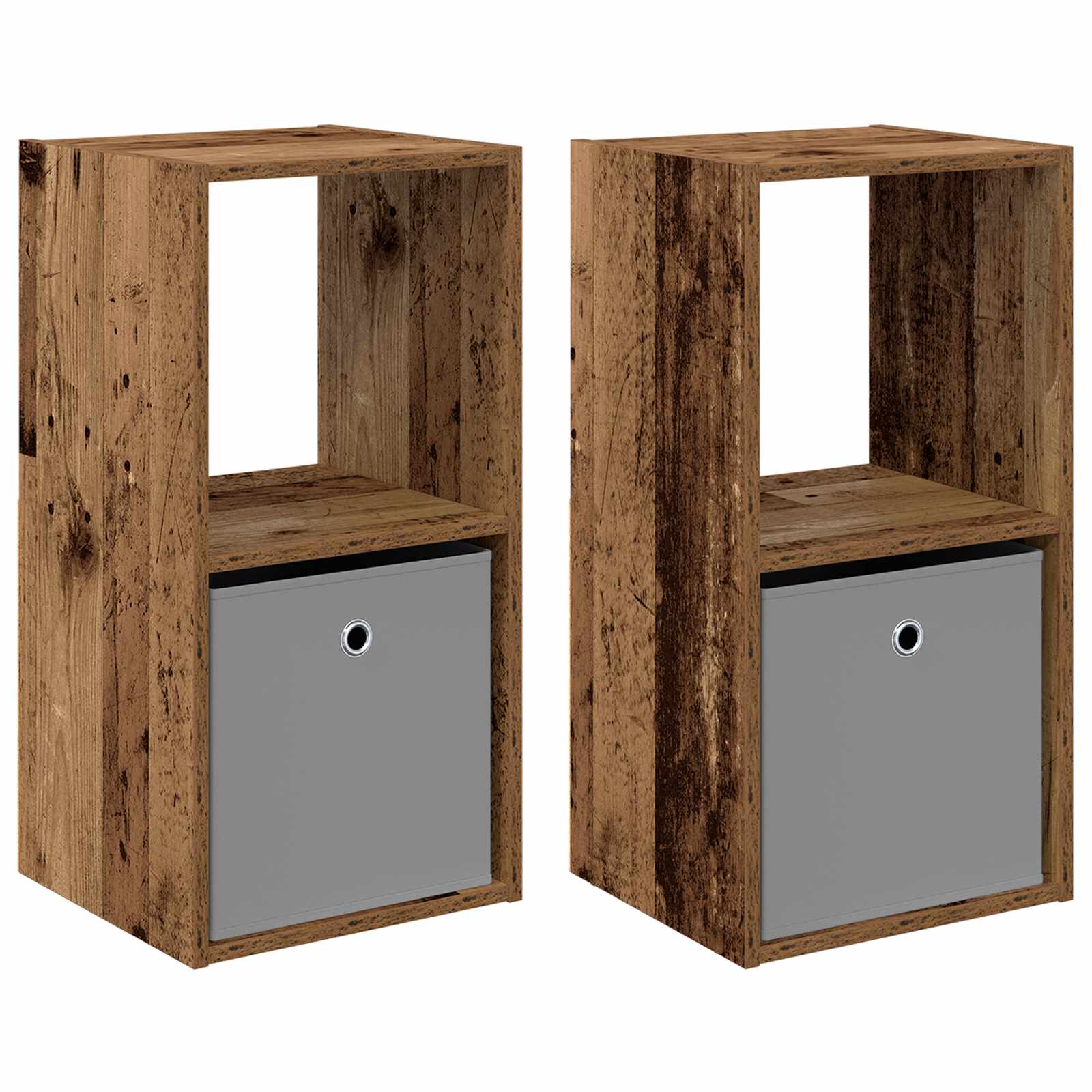 Noćni ormarić s ladicama 2 pcs Staro drvo 35 x 32 x 68,5 cm