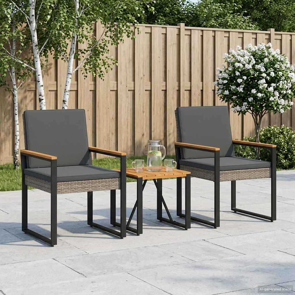 Set vanjskog namještaja 3 pcs Siva i tamno siva poliratan