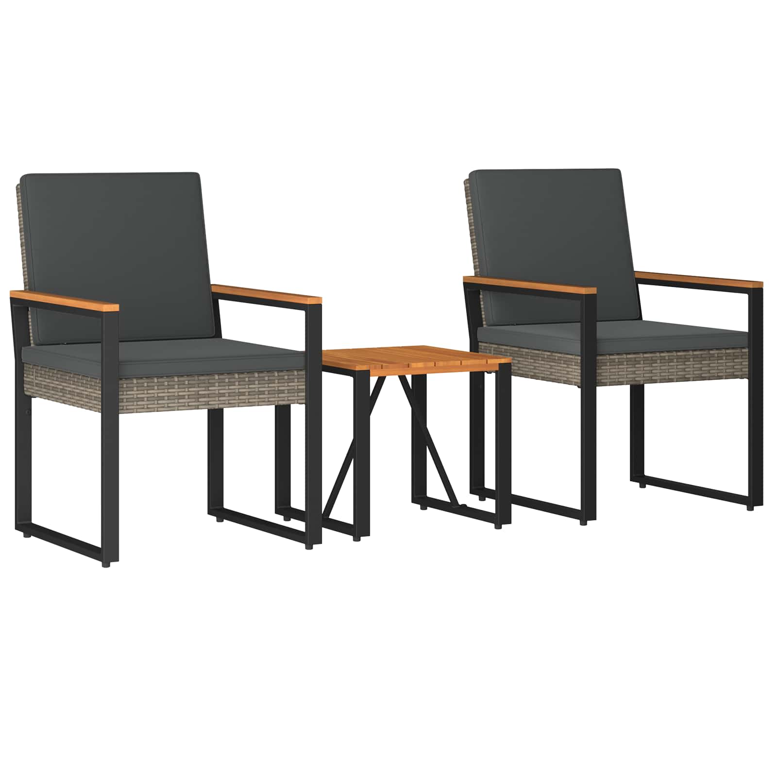 Set vanjskog namještaja 3 pcs Siva i tamno siva poliratan