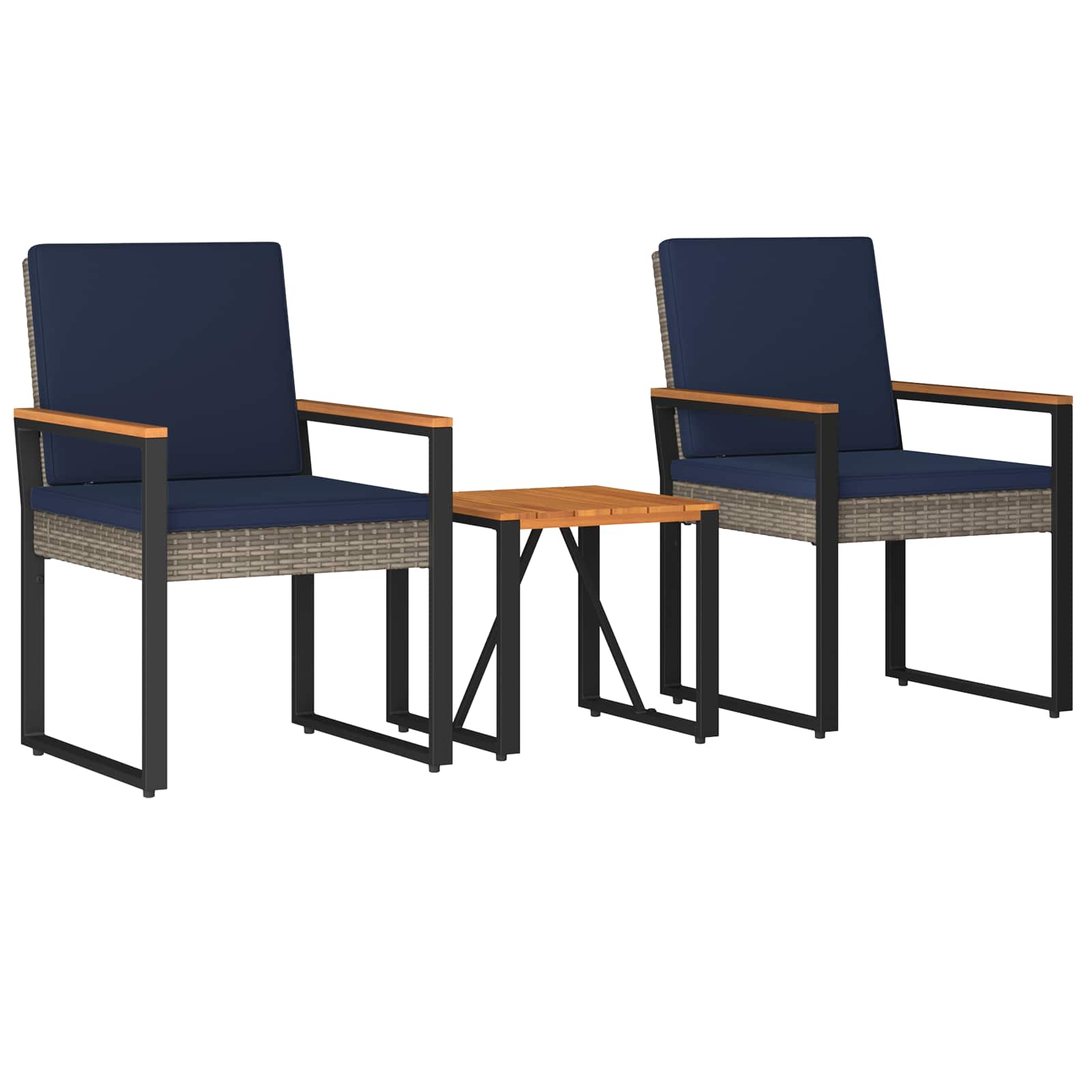 Set vanjskog namještaja 3 pcs Siva i tamnoplava poliratan