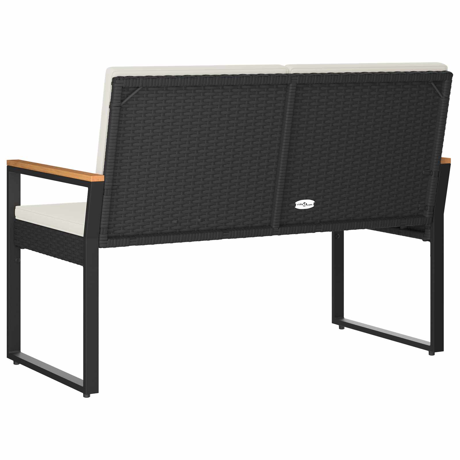 Vanjska klupa Crna i krem-bijela 107 x 61 x 80 cm poliratan