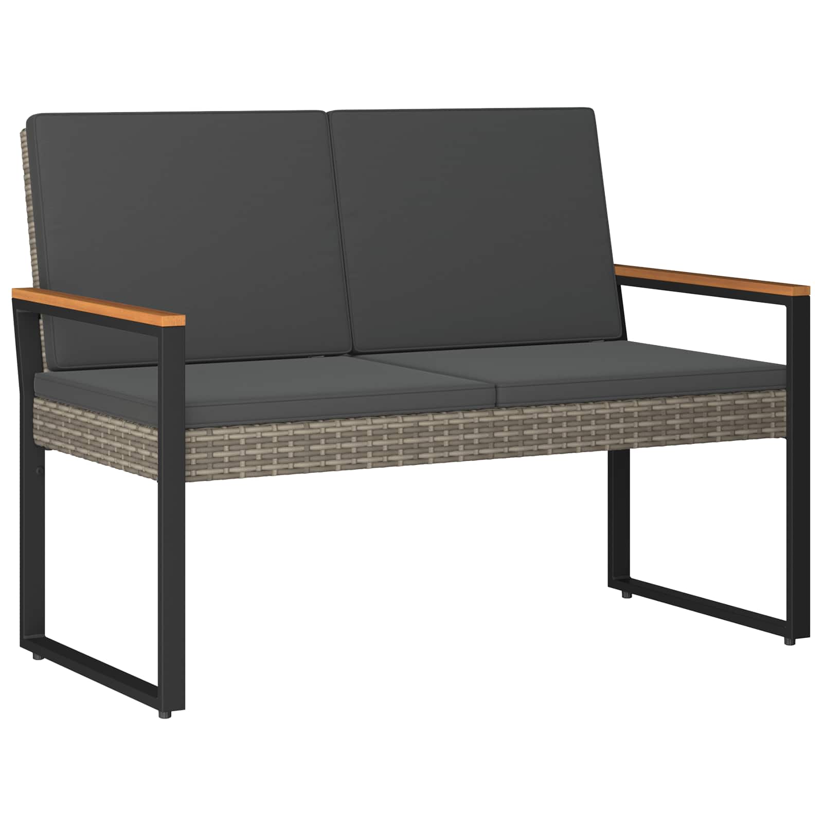 Vanjska klupa Siva i tamno siva 107 x 61 x 80 cm poliratan