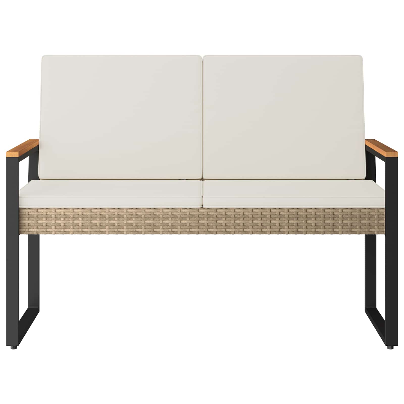 Vanjska klupa Bež i krem bijela 107 x 61 x 80 cm poliratan