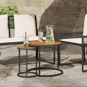 Set stolića za kavu 2 pcs Prirodna i crna 55 x 55 x 45 cm