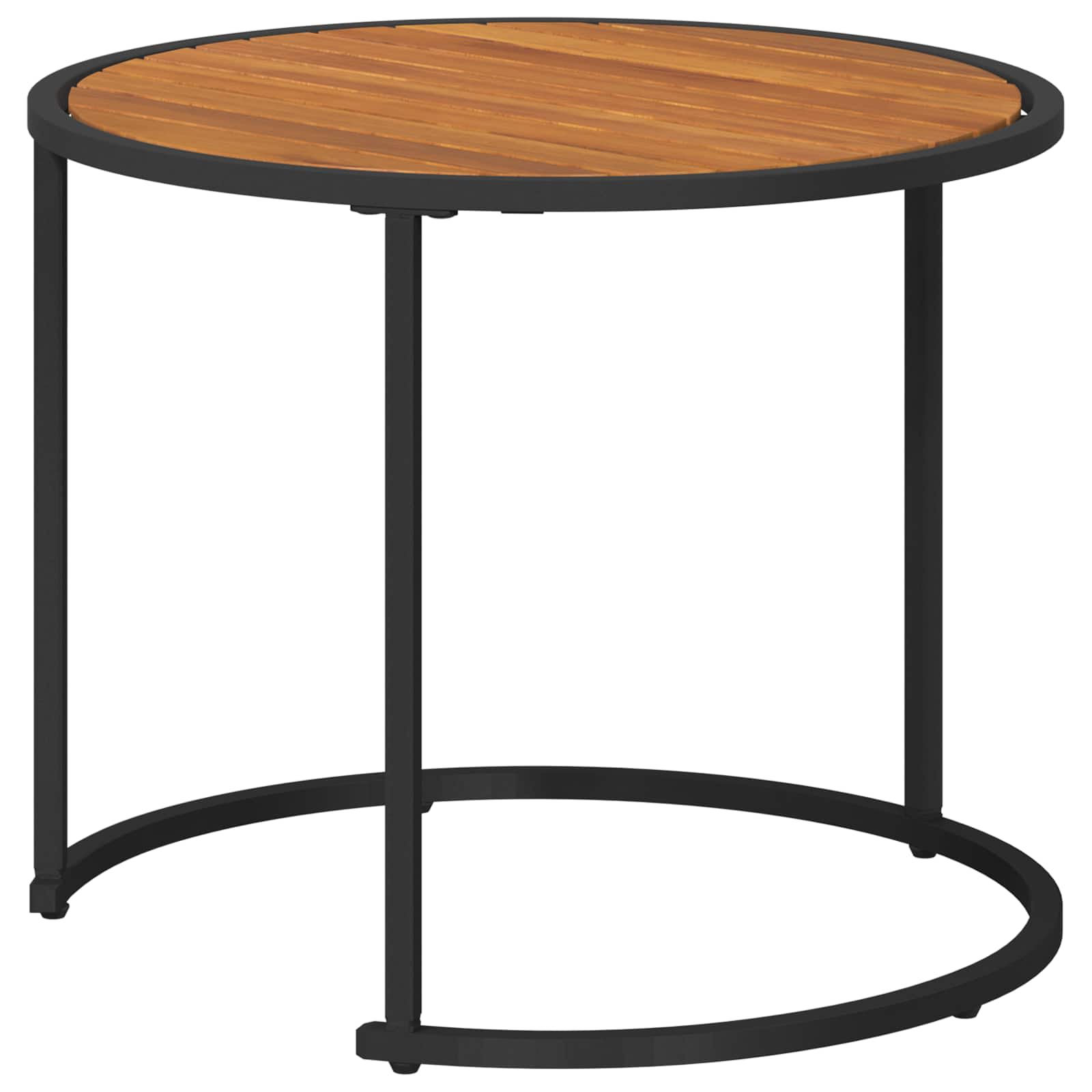 Set stolića za kavu 2 pcs Prirodna i crna 55 x 55 x 45 cm